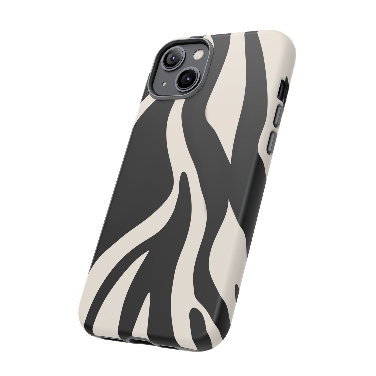 "Monochrome Waves: Zebra-Inspired Elegance Tough Case"