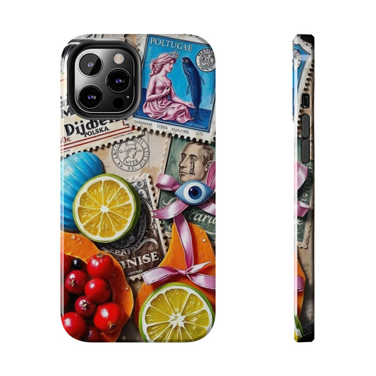 "Vibrant Collage: Travel, Culture, and Citrus Tough Phone Case"