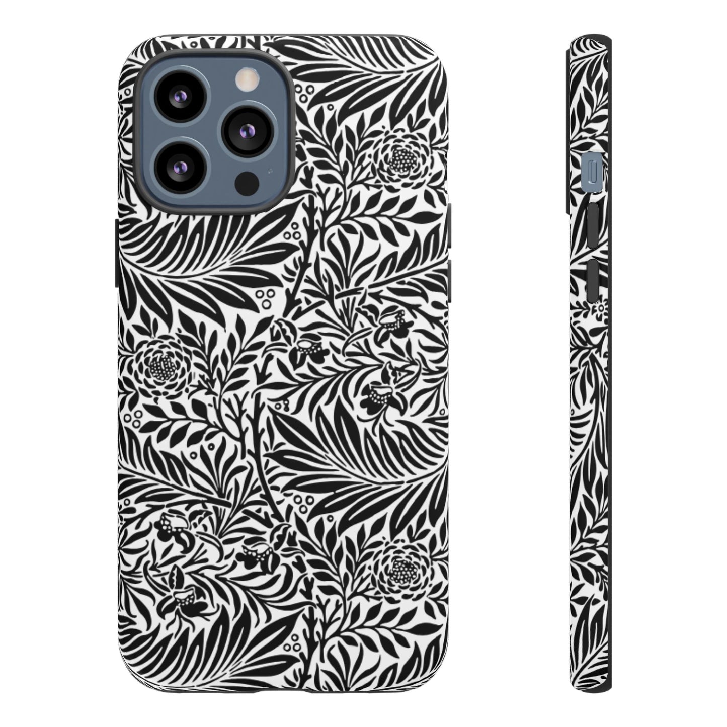 Black and White Botanical Floral Tough Phone Case