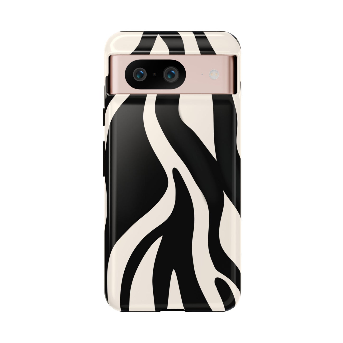 "Monochrome Waves: Zebra-Inspired Elegance Tough Case"