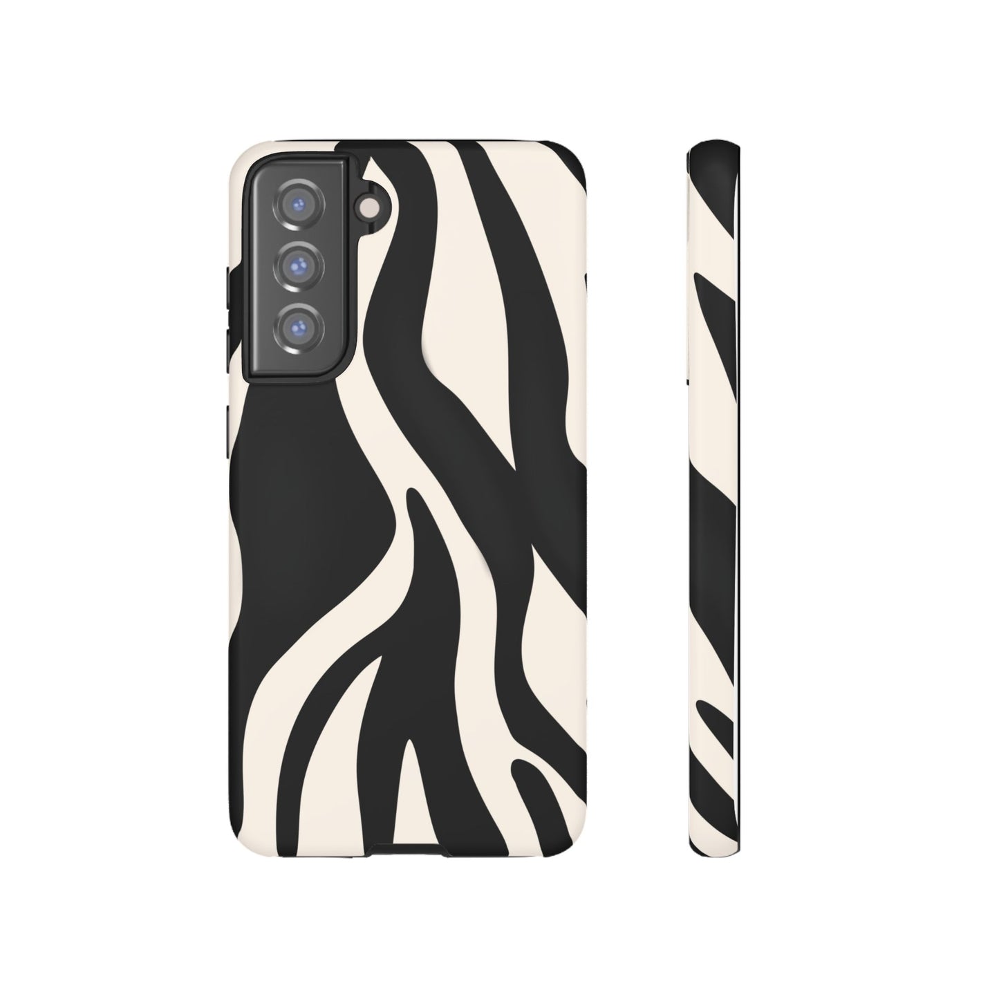 "Monochrome Waves: Zebra-Inspired Elegance Tough Case"