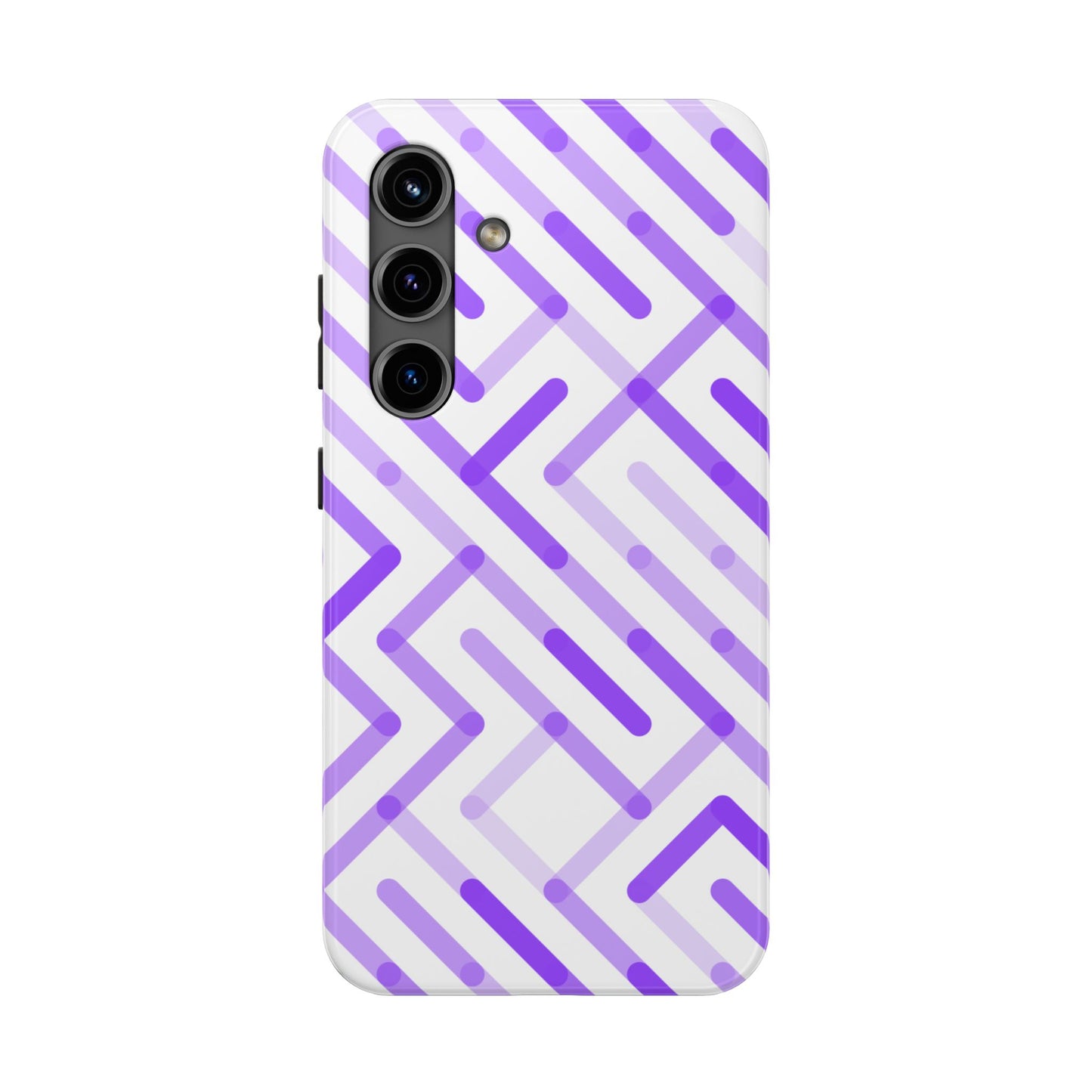 Purple Geometric Maze Tough Phone Case