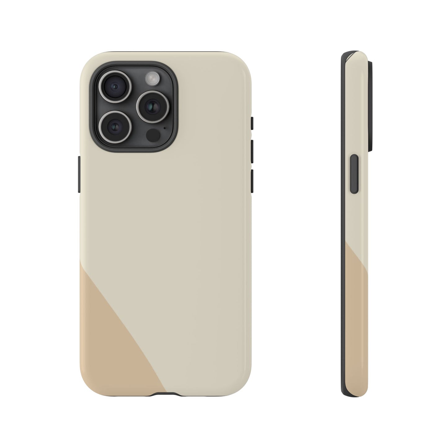 Minimalist Two-Tone Beige Tough Phone Case