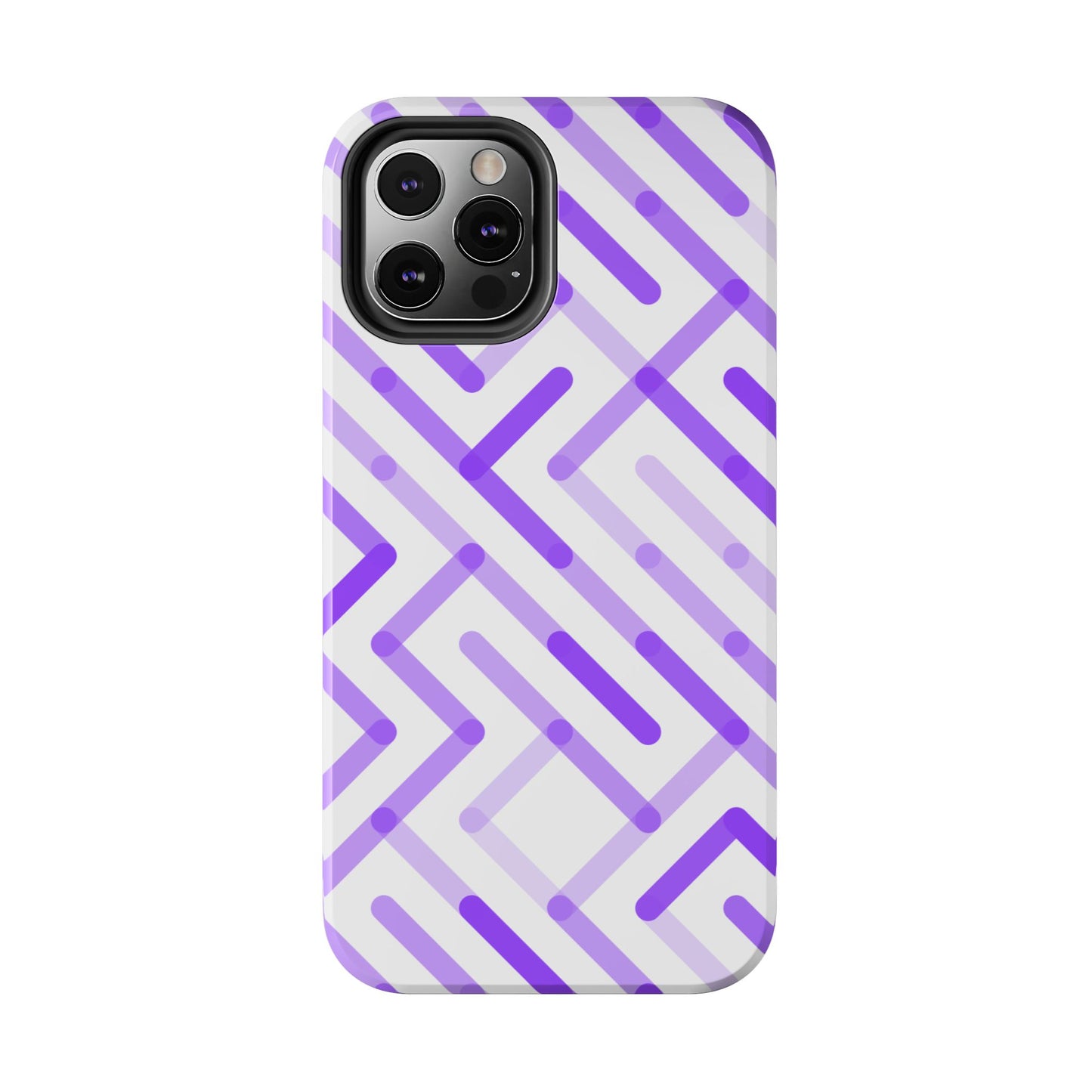 Purple Geometric Maze Tough Phone Case