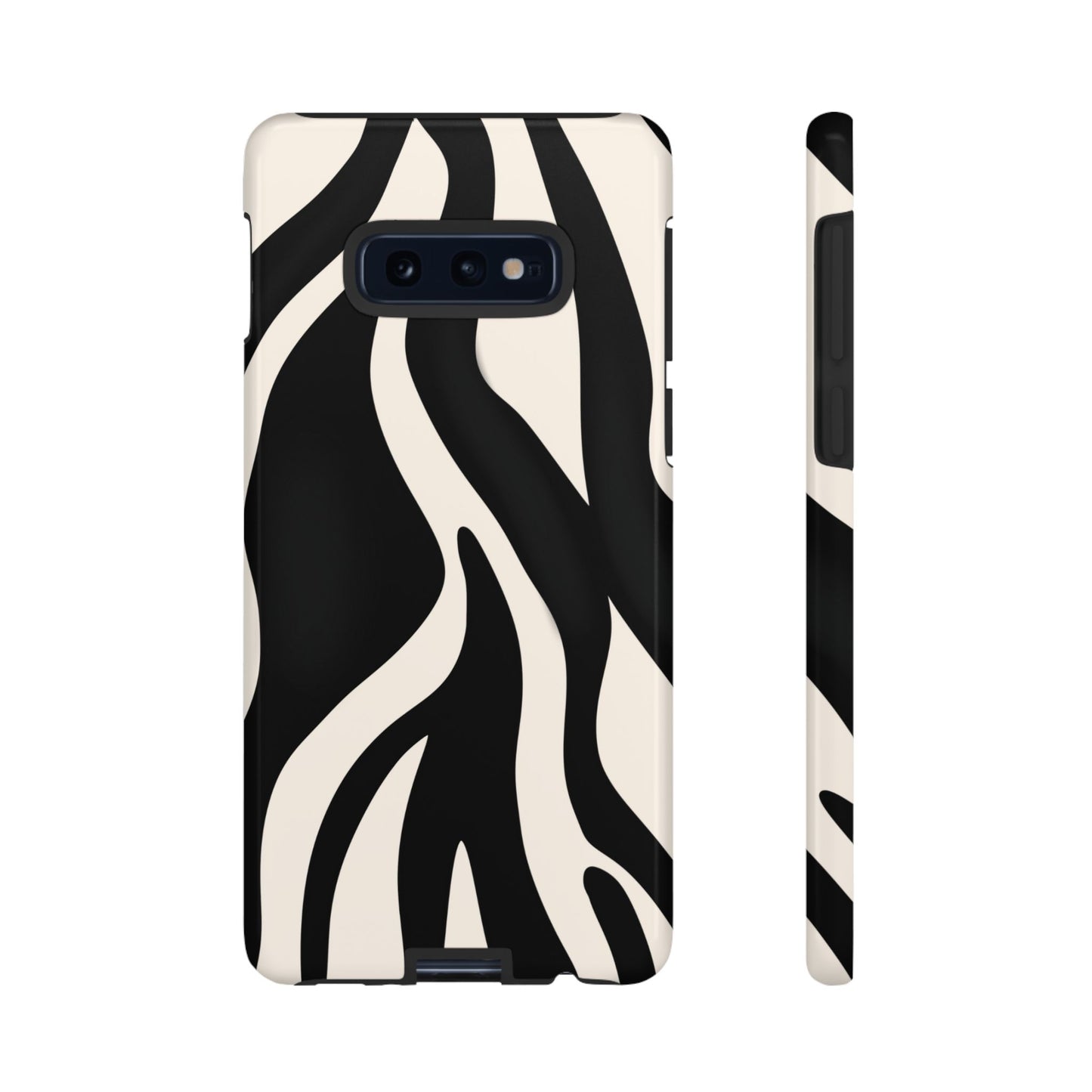 "Monochrome Waves: Zebra-Inspired Elegance Tough Case"