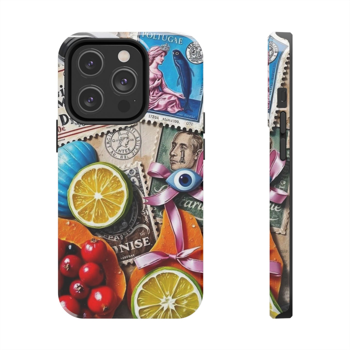 "Vibrant Collage: Travel, Culture, and Citrus Tough Phone Case"