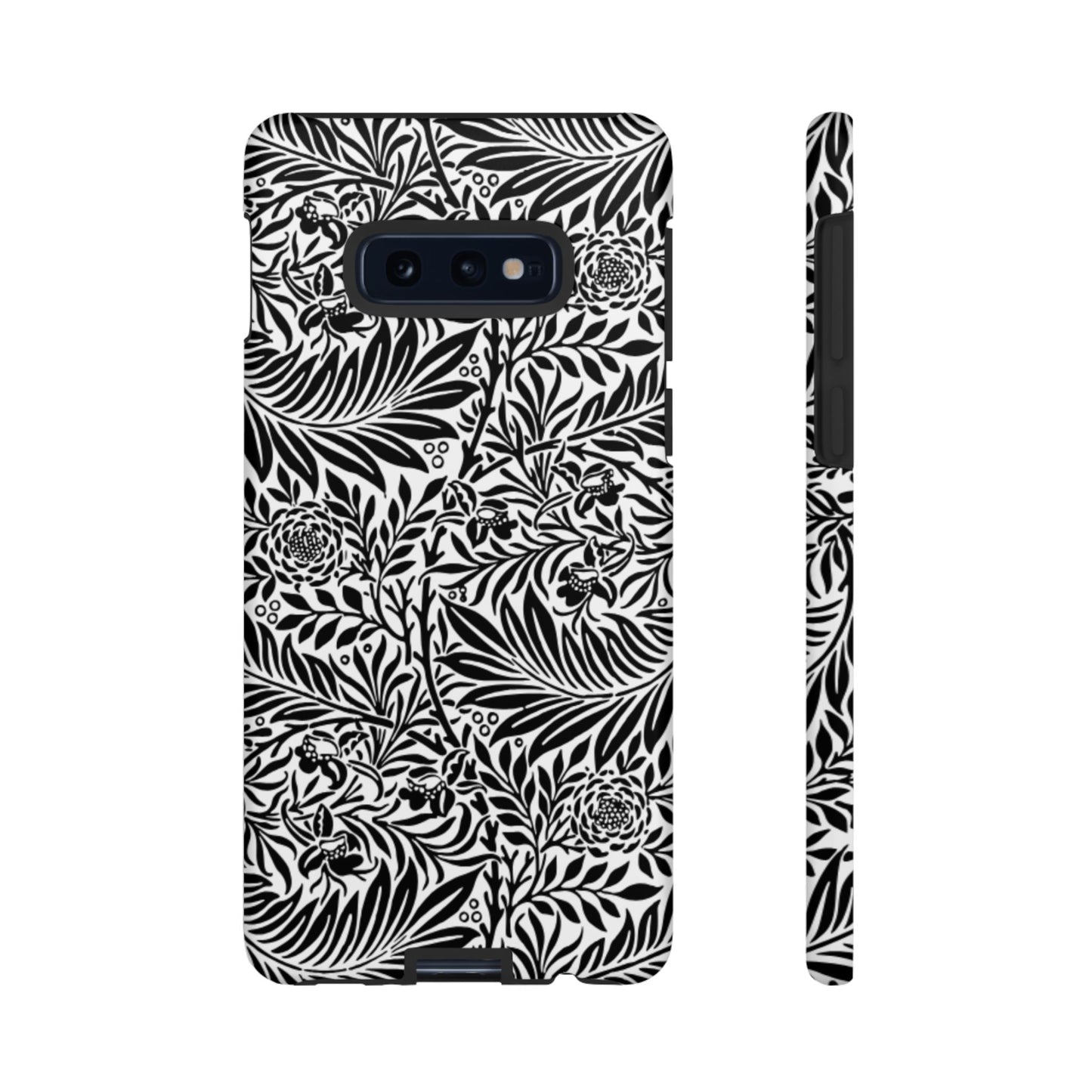 Black and White Botanical Floral Tough Phone Case