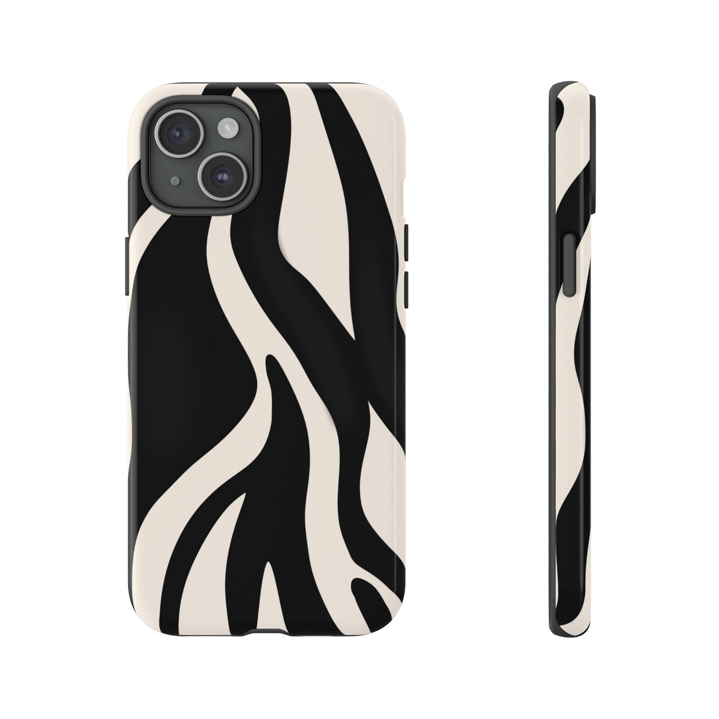 "Monochrome Waves: Zebra-Inspired Elegance Tough Case"