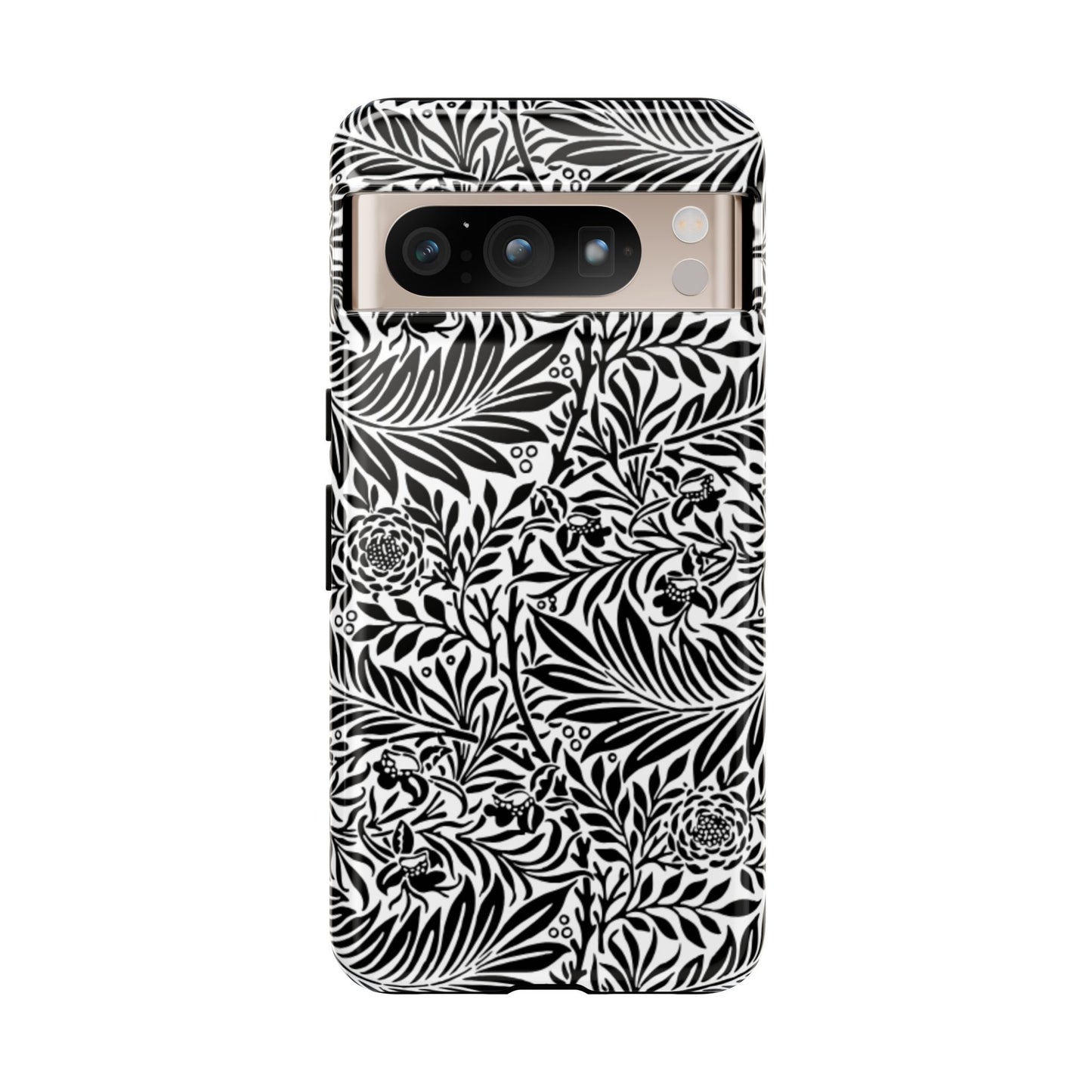 Black and White Botanical Floral Tough Phone Case