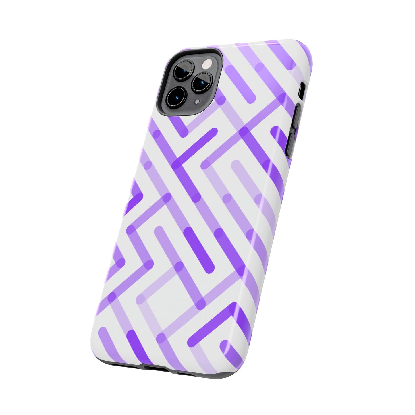 Purple Geometric Maze Tough Phone Case