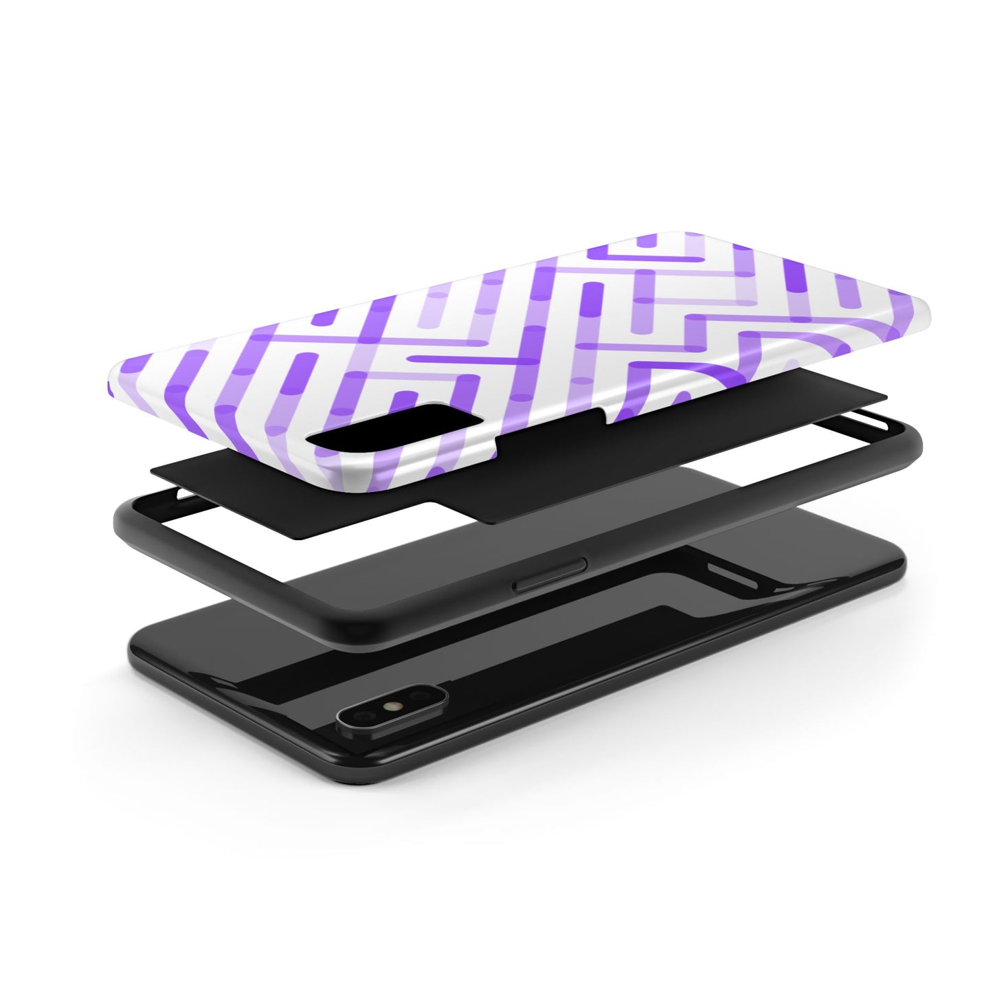 Purple Geometric Maze Tough Phone Case