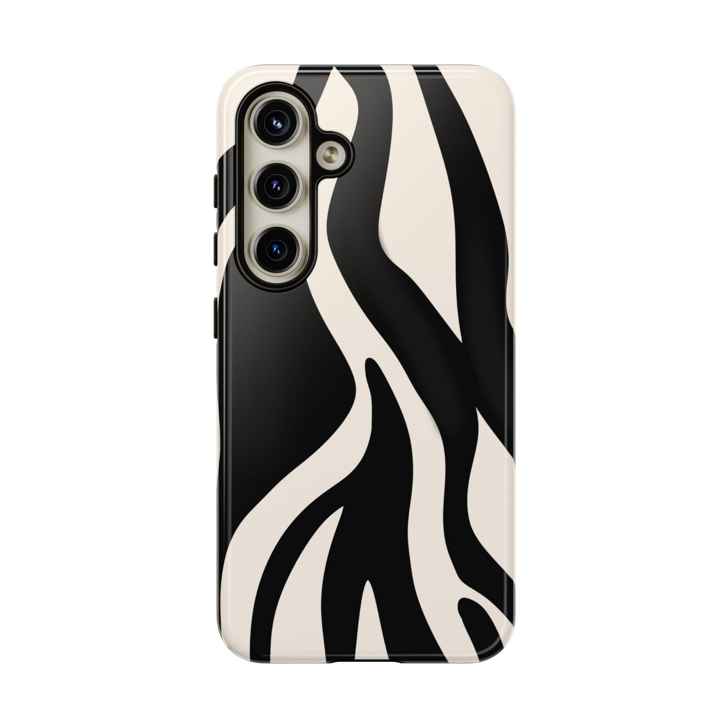 "Monochrome Waves: Zebra-Inspired Elegance Tough Case"