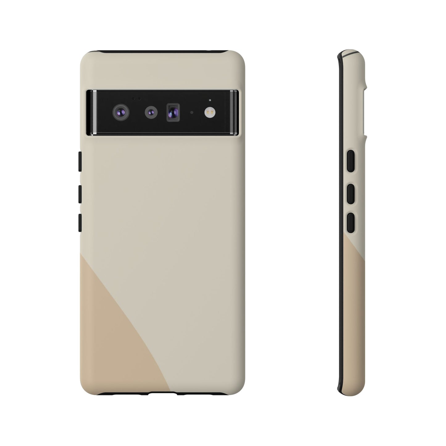 Minimalist Two-Tone Beige Tough Phone Case