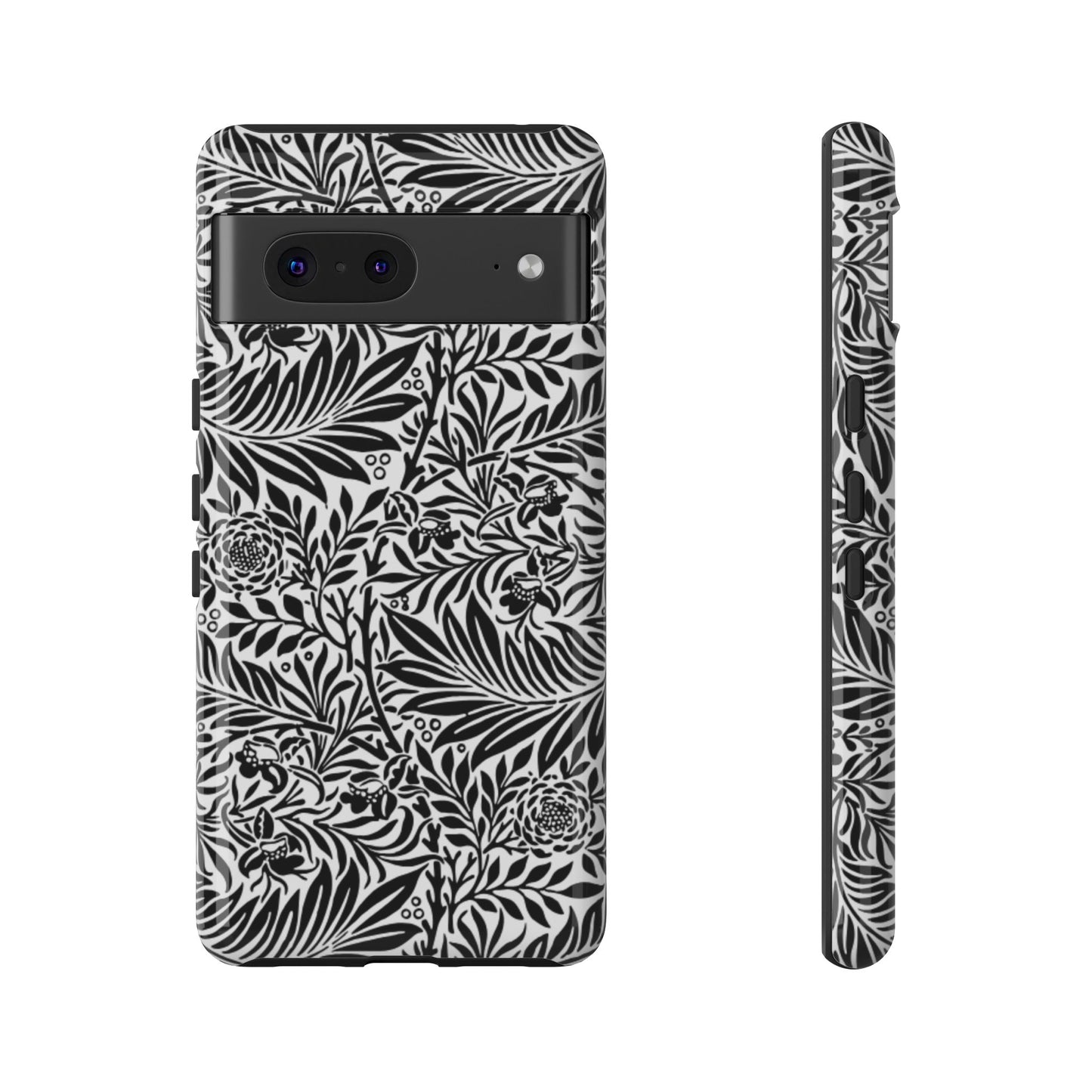 Black and White Botanical Floral Tough Phone Case