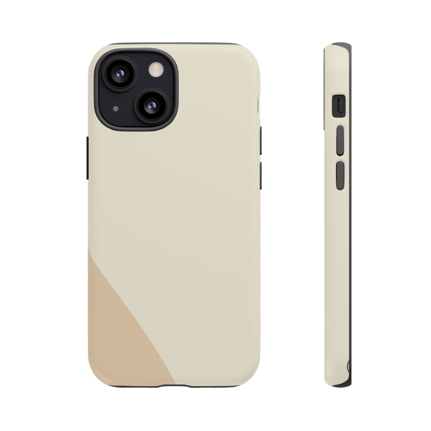 Minimalist Two-Tone Beige Tough Phone Case