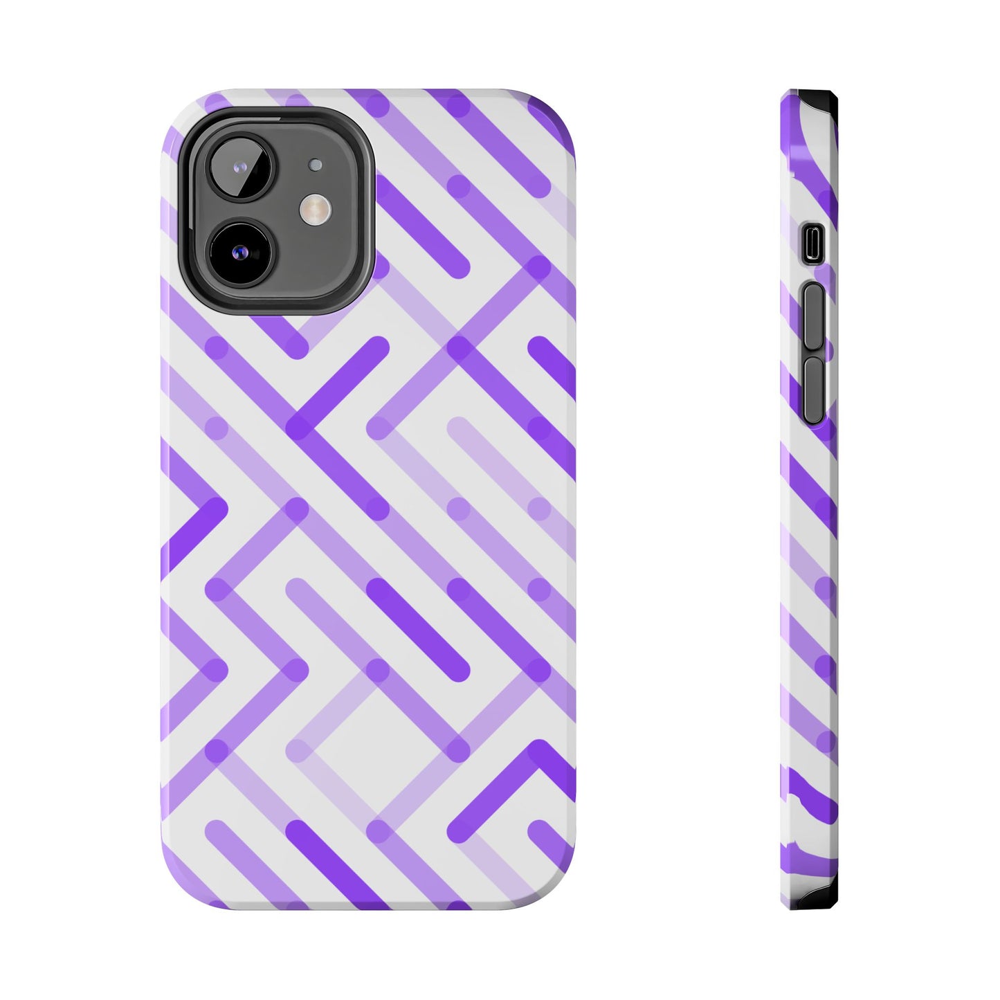 Purple Geometric Maze Tough Phone Case