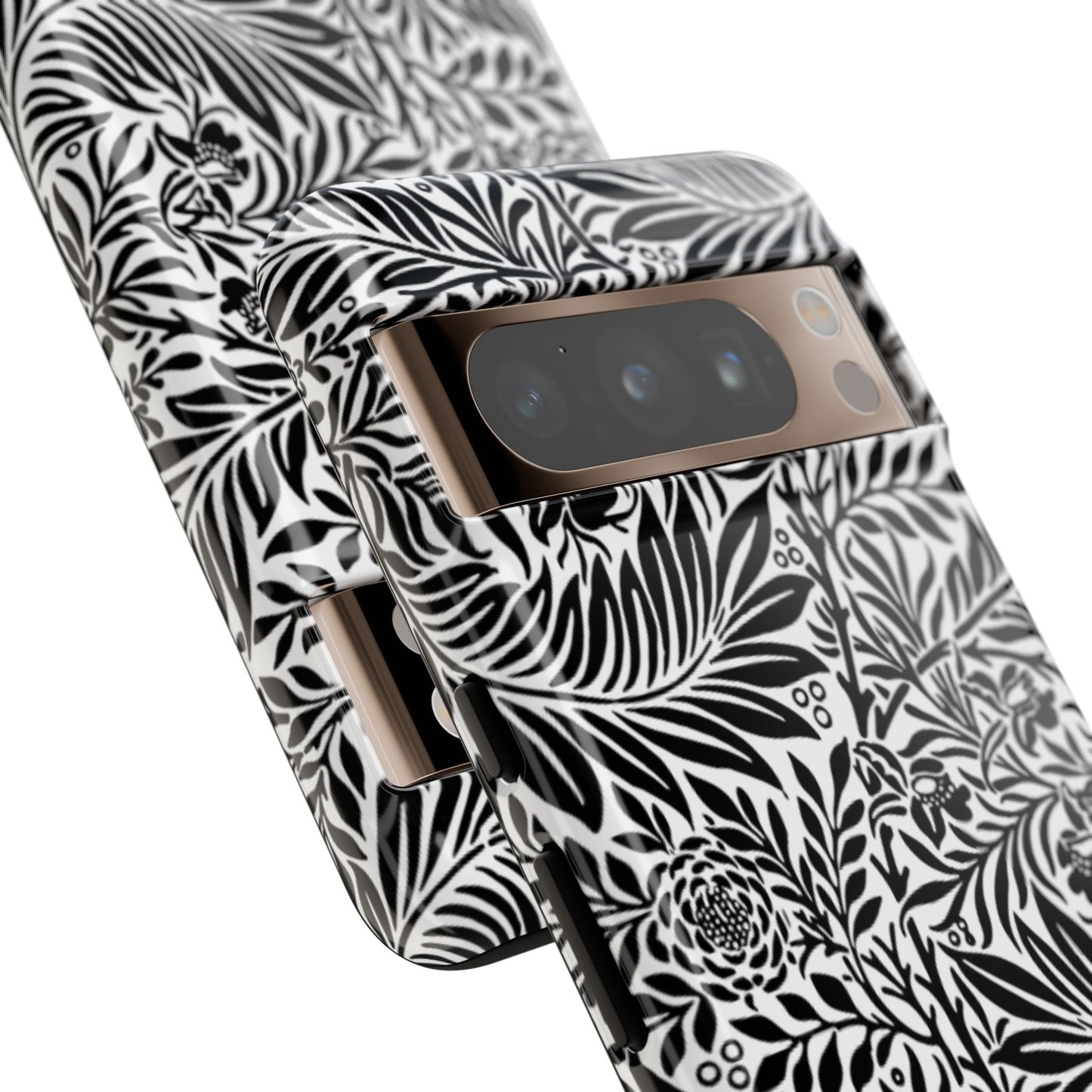 Black and White Botanical Floral Tough Phone Case