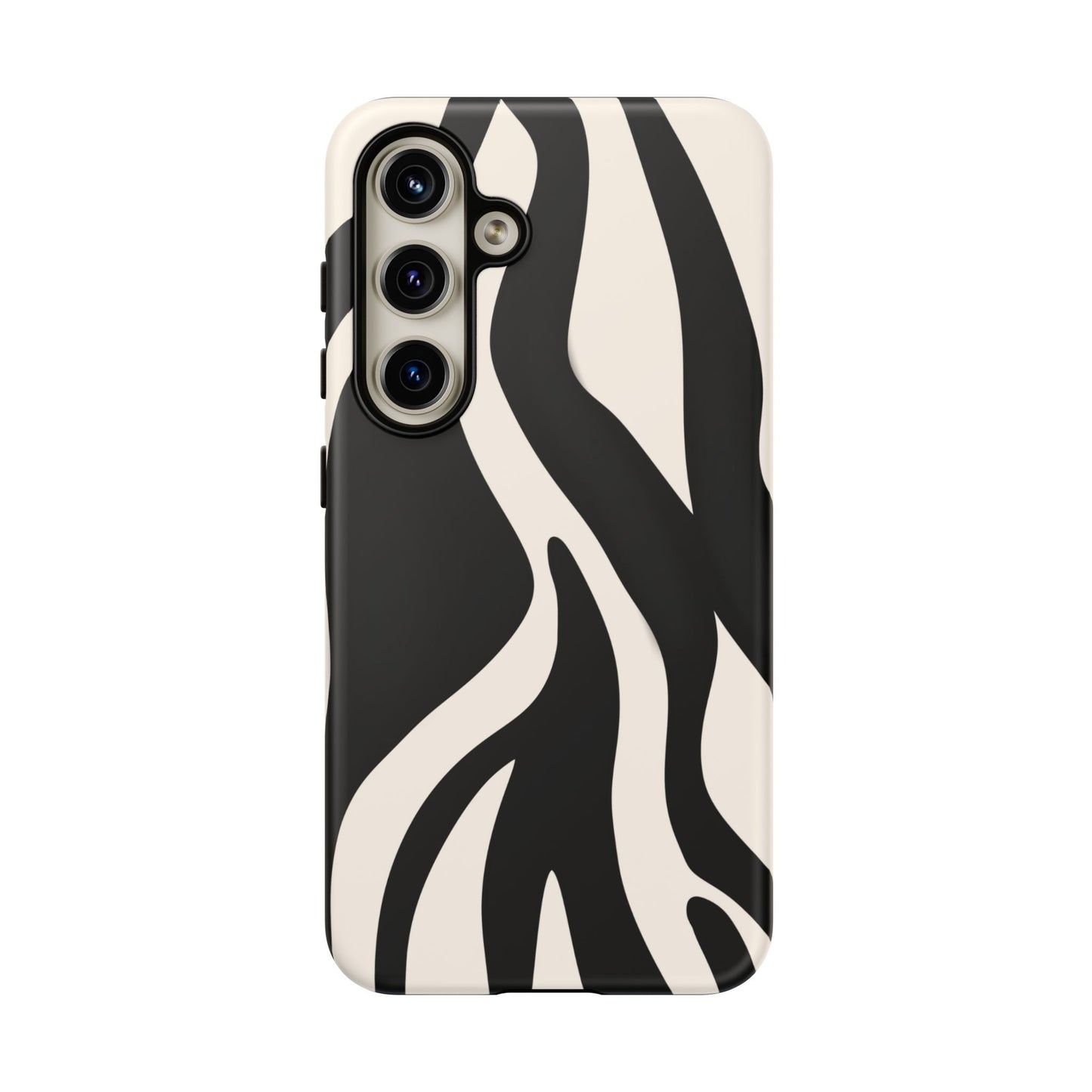 "Monochrome Waves: Zebra-Inspired Elegance Tough Case"