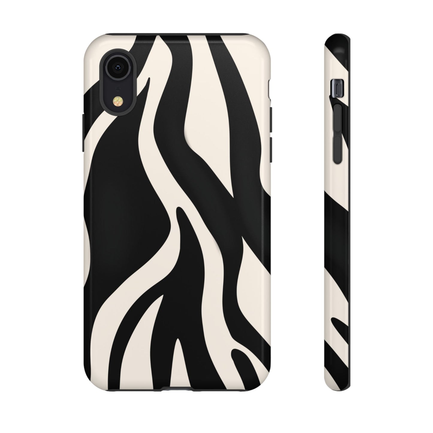 "Monochrome Waves: Zebra-Inspired Elegance Tough Case"