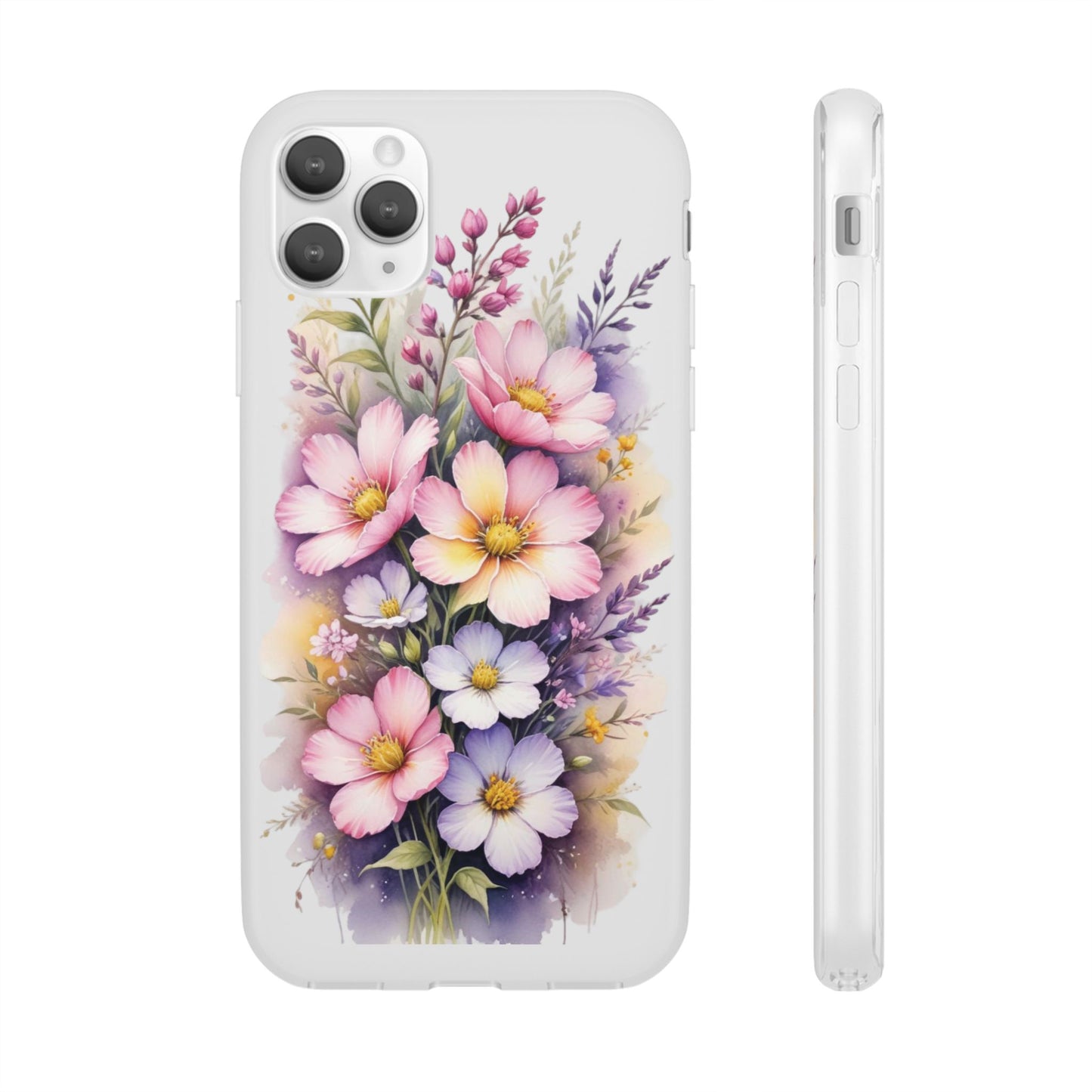 "Blossoming Beauty: Elegant Floral Flexi Phone Case"