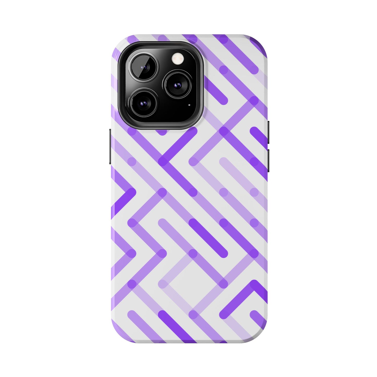 Purple Geometric Maze Tough Phone Case