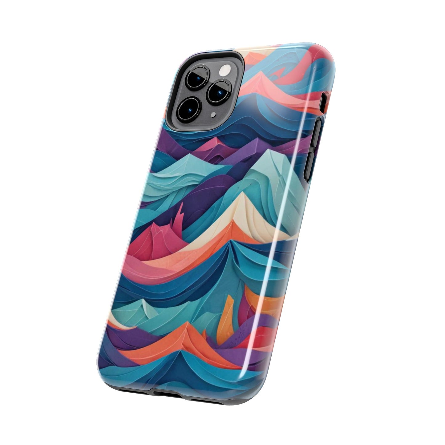 Aqua Turquoise Fabric Pattern –Tough Phone Case