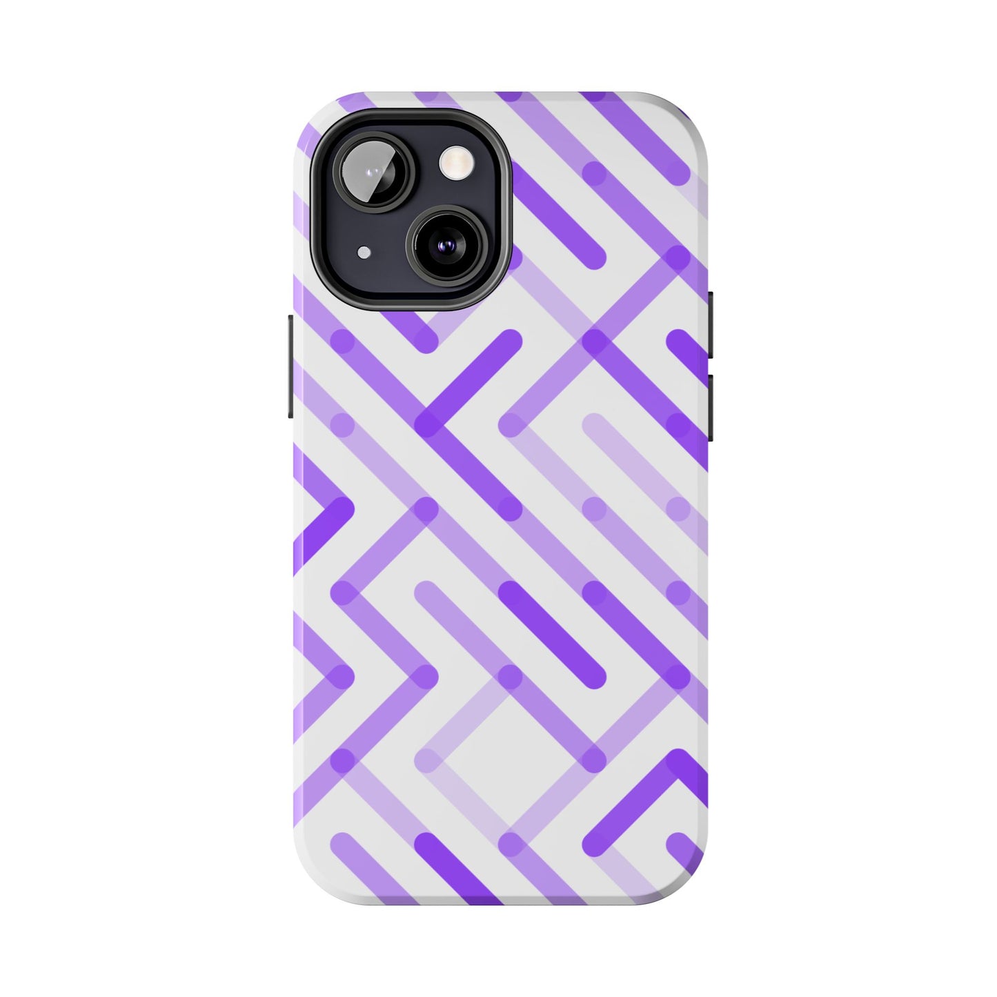 Purple Geometric Maze Tough Phone Case