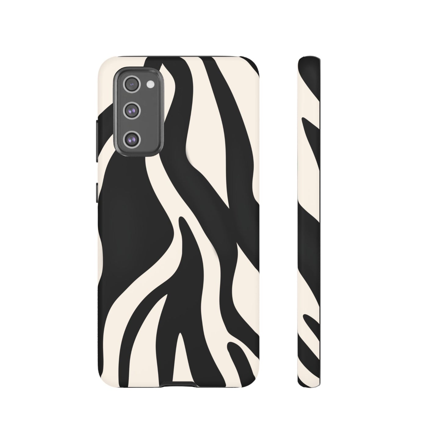 "Monochrome Waves: Zebra-Inspired Elegance Tough Case"