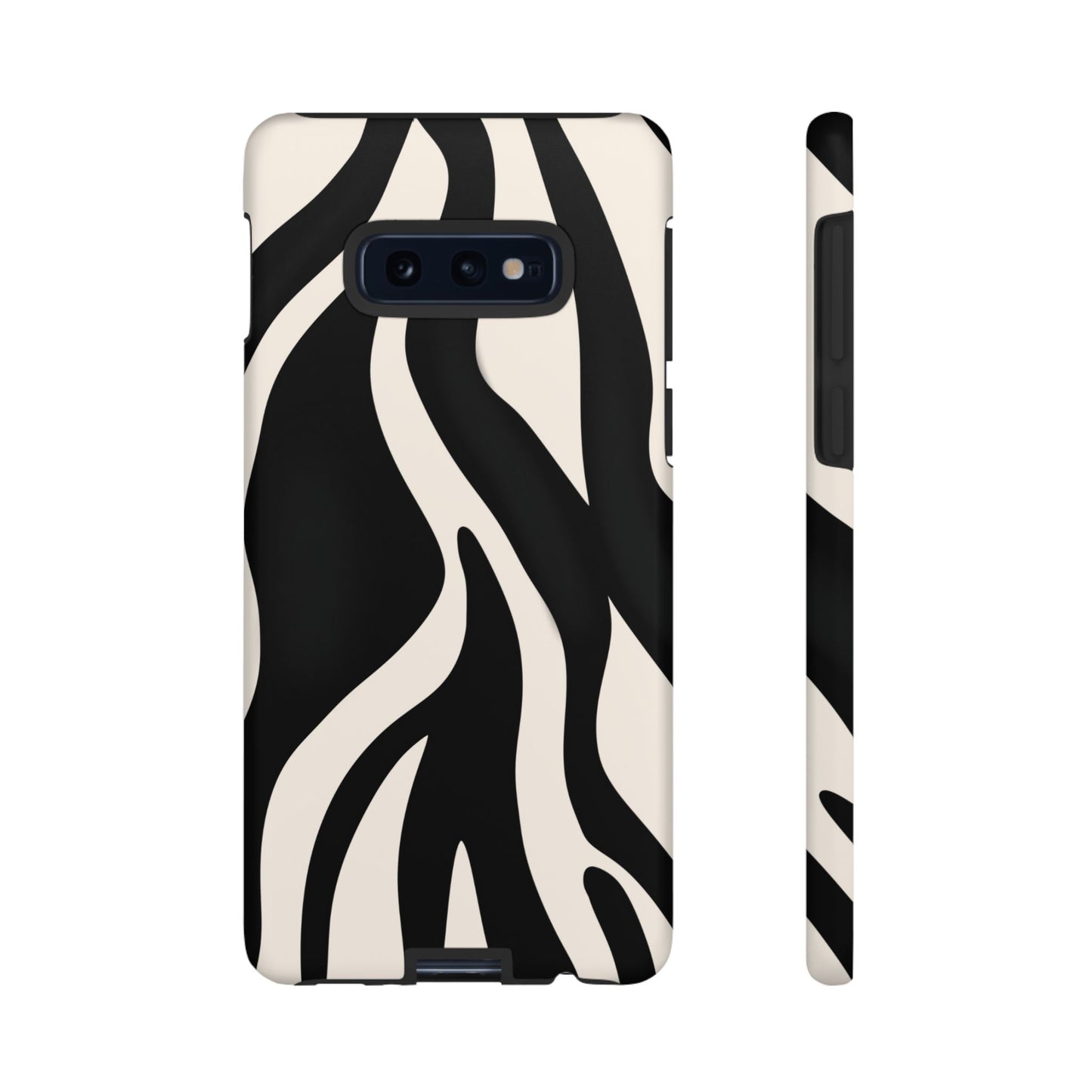 "Monochrome Waves: Zebra-Inspired Elegance Tough Case"