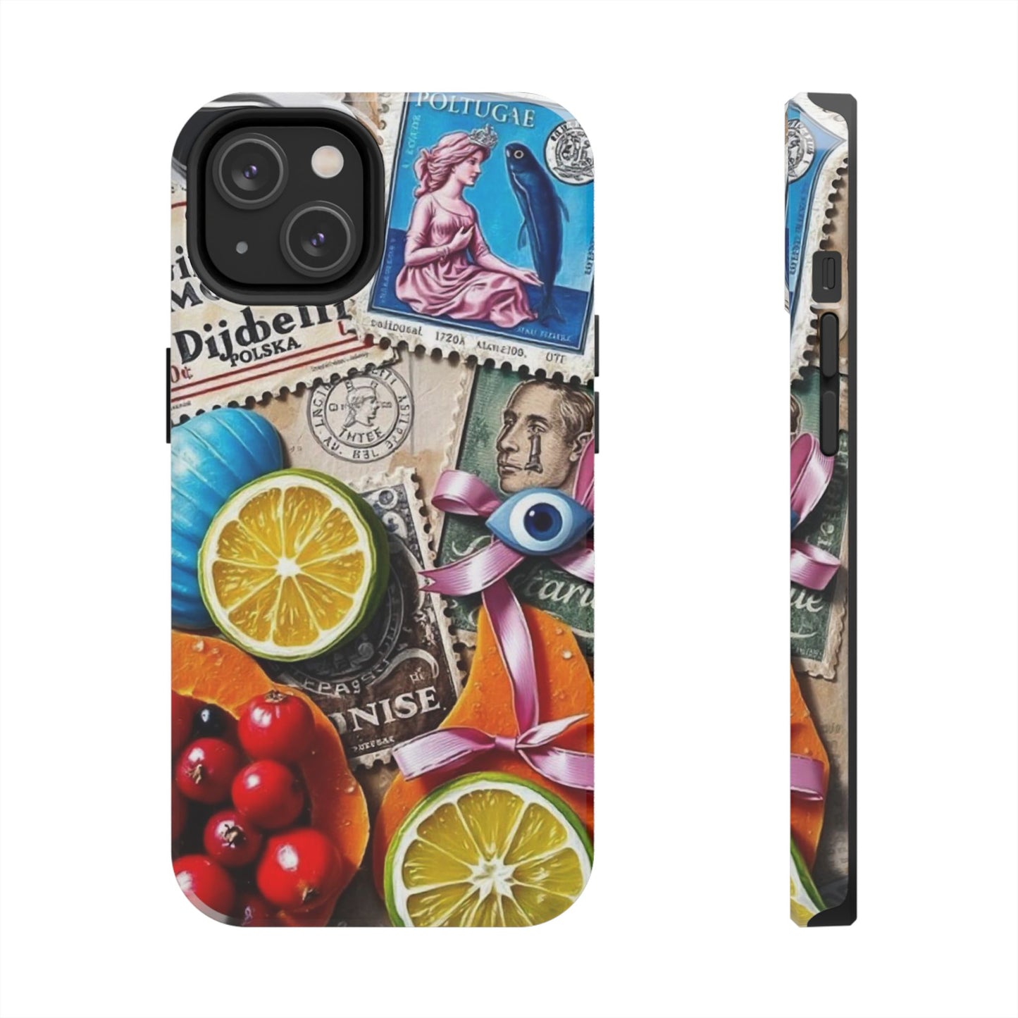 "Vibrant Collage: Travel, Culture, and Citrus Tough Phone Case"