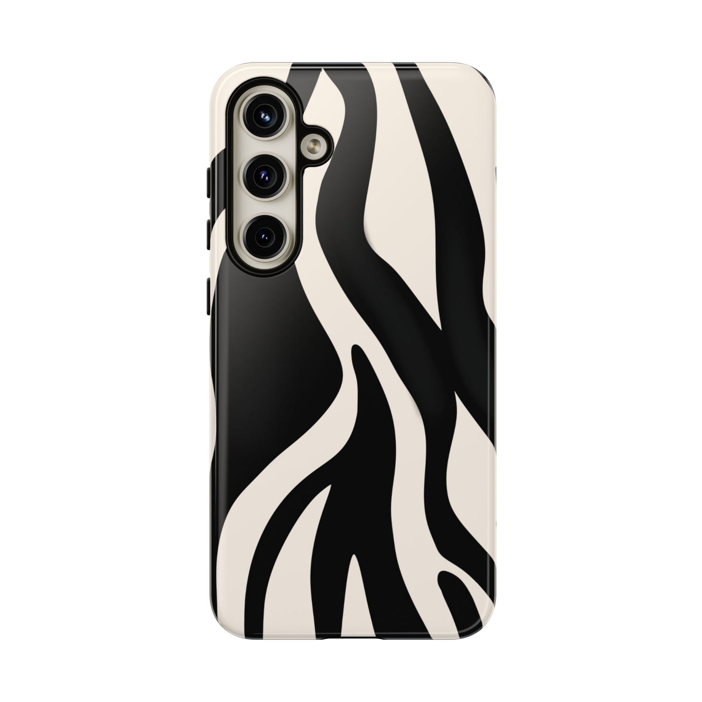 "Monochrome Waves: Zebra-Inspired Elegance Tough Case"