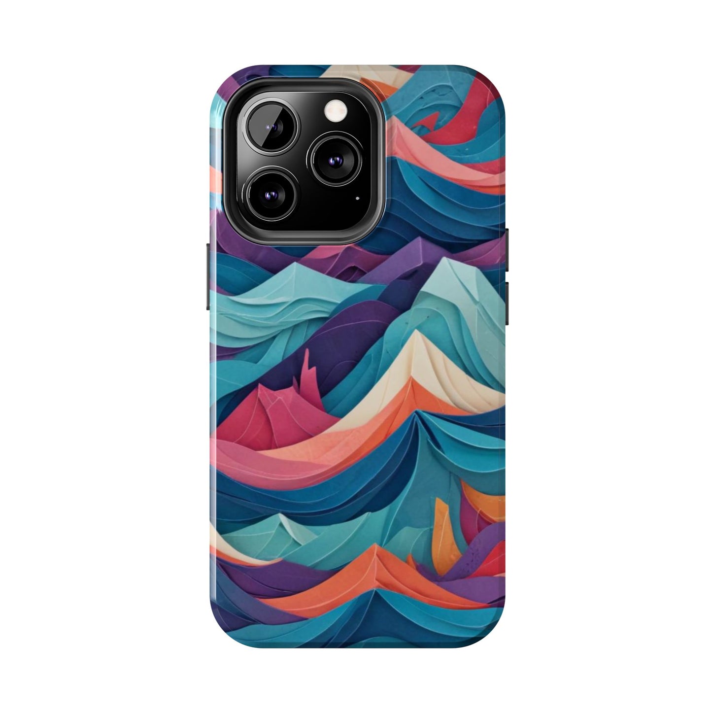 Aqua Turquoise Fabric Pattern –Tough Phone Case