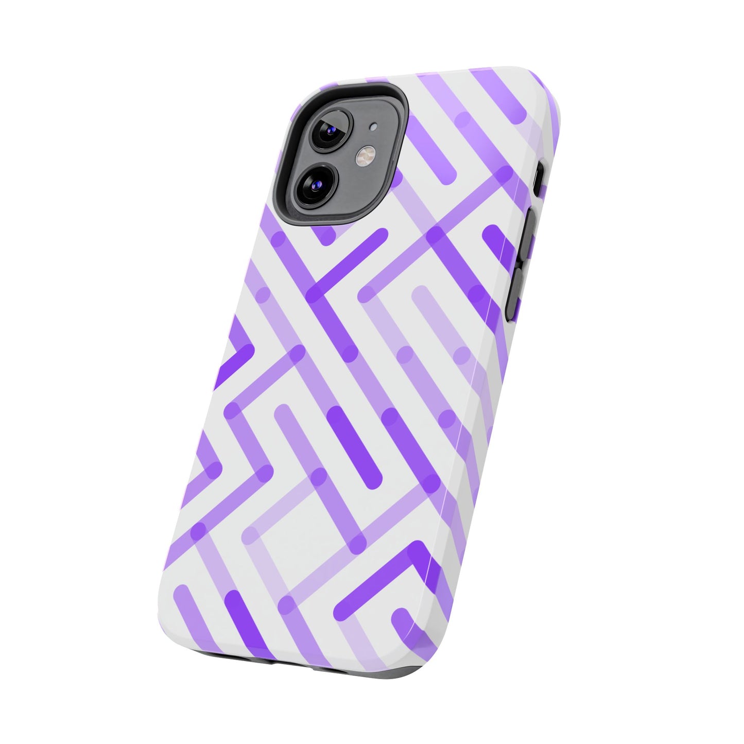 Purple Geometric Maze Tough Phone Case