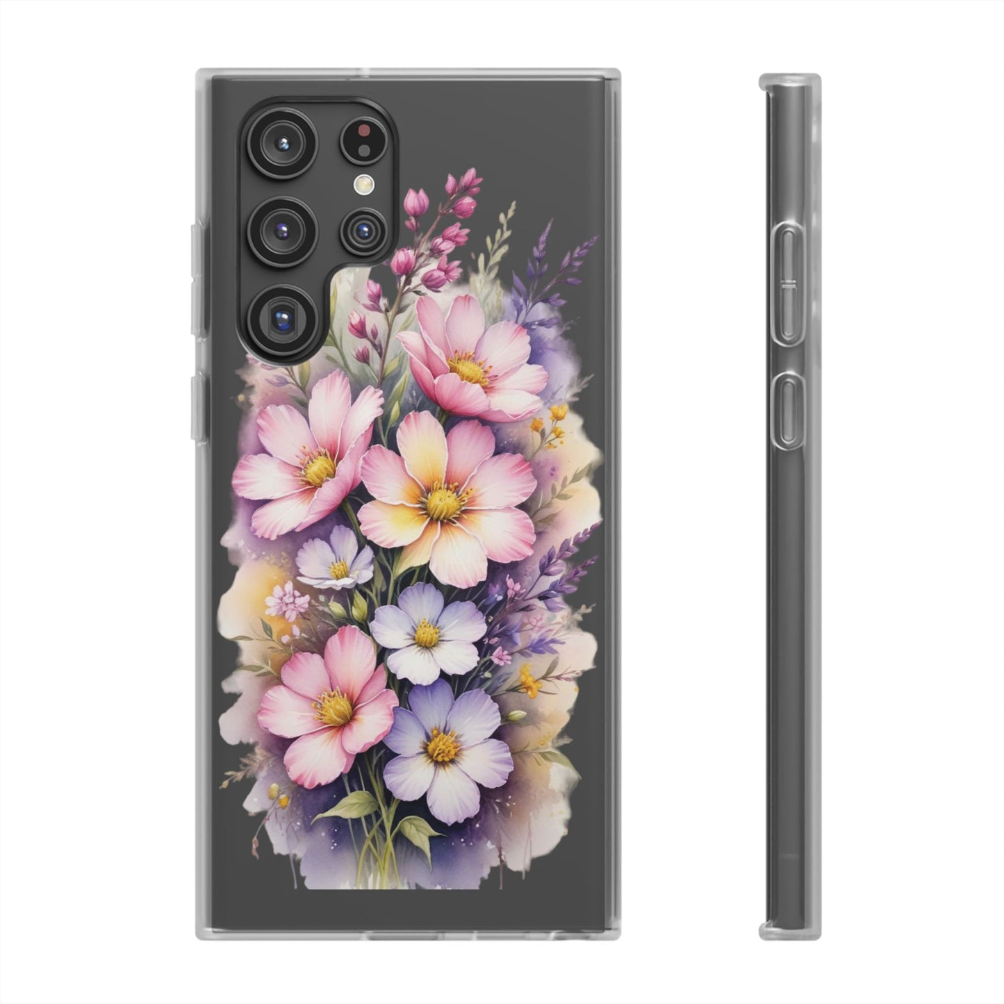 "Blossoming Beauty: Elegant Floral Flexi Phone Case"