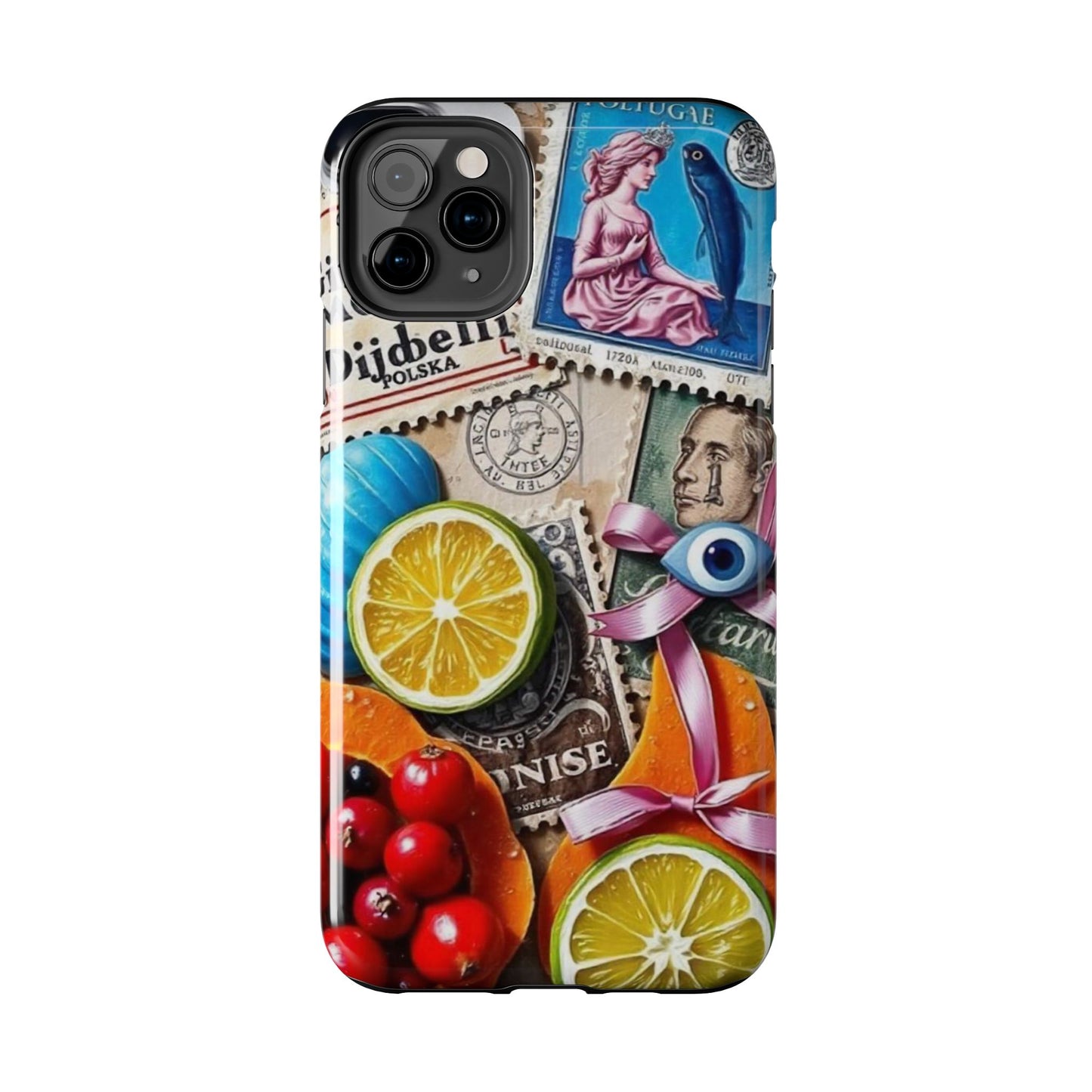 "Vibrant Collage: Travel, Culture, and Citrus Tough Phone Case"