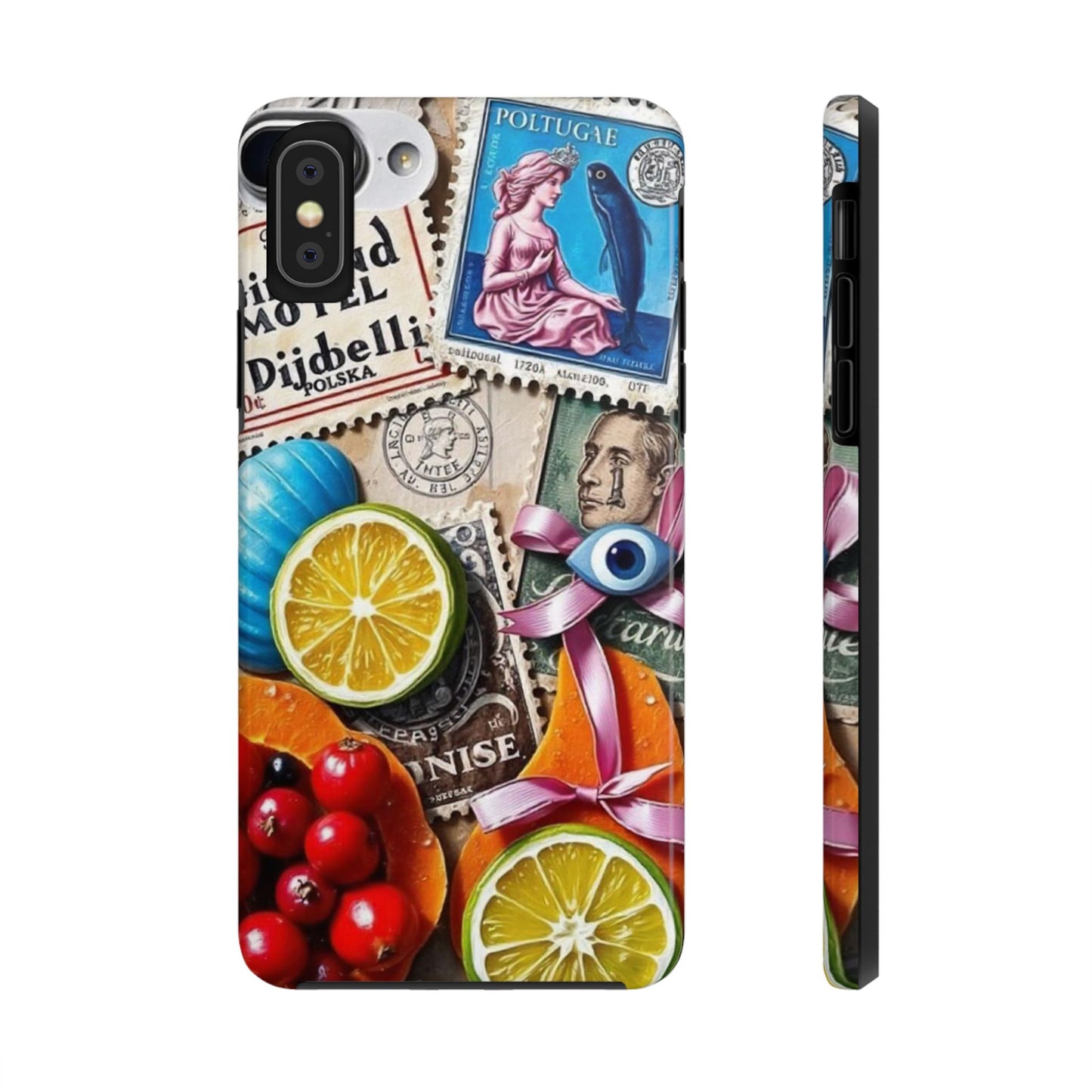 "Vibrant Collage: Travel, Culture, and Citrus Tough Phone Case"