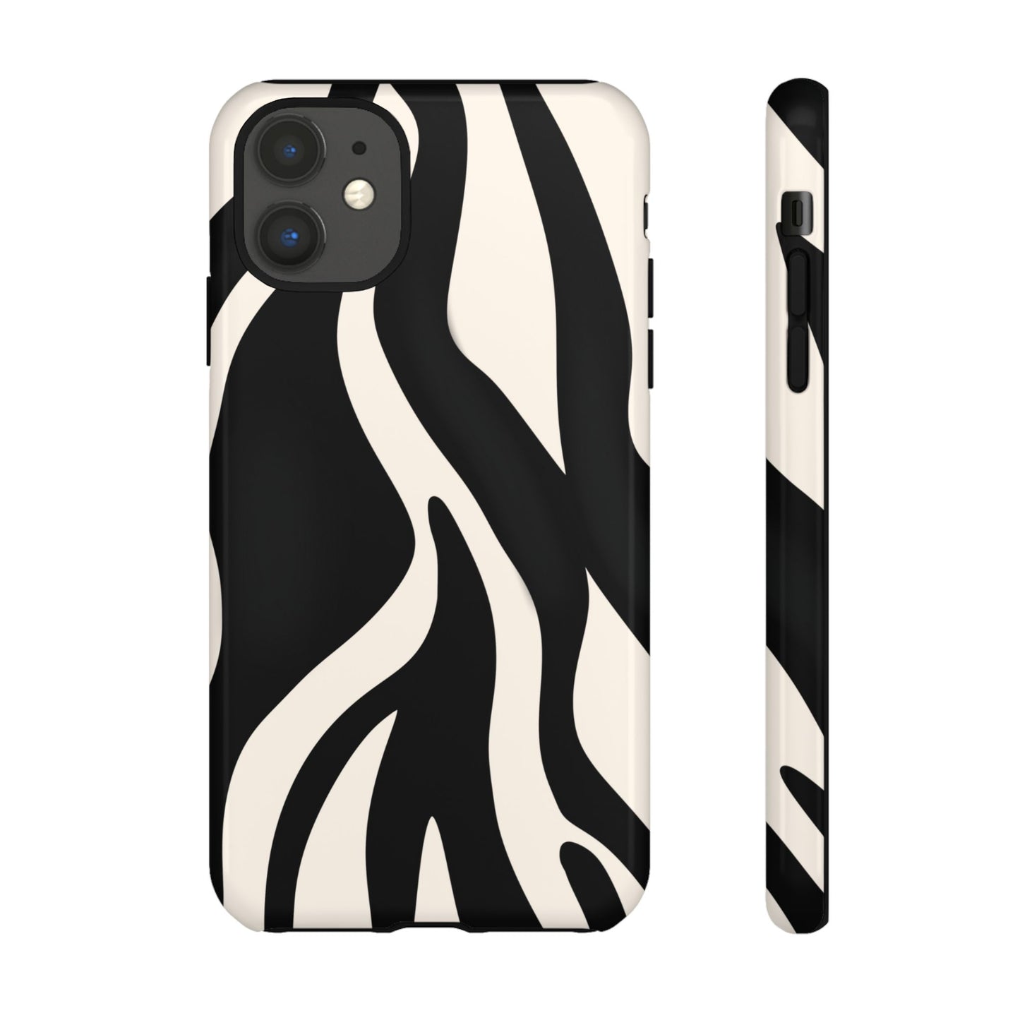 "Monochrome Waves: Zebra-Inspired Elegance Tough Case"