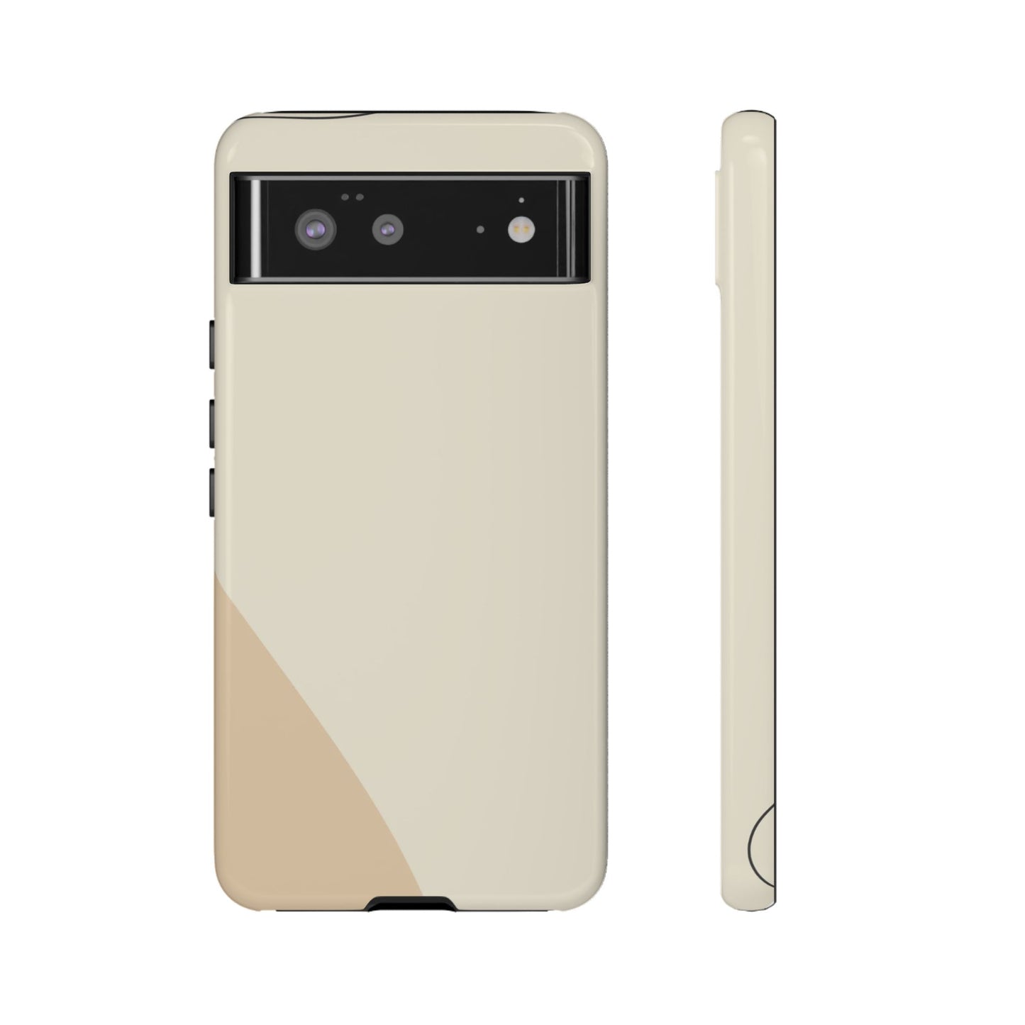 Minimalist Two-Tone Beige Tough Phone Case