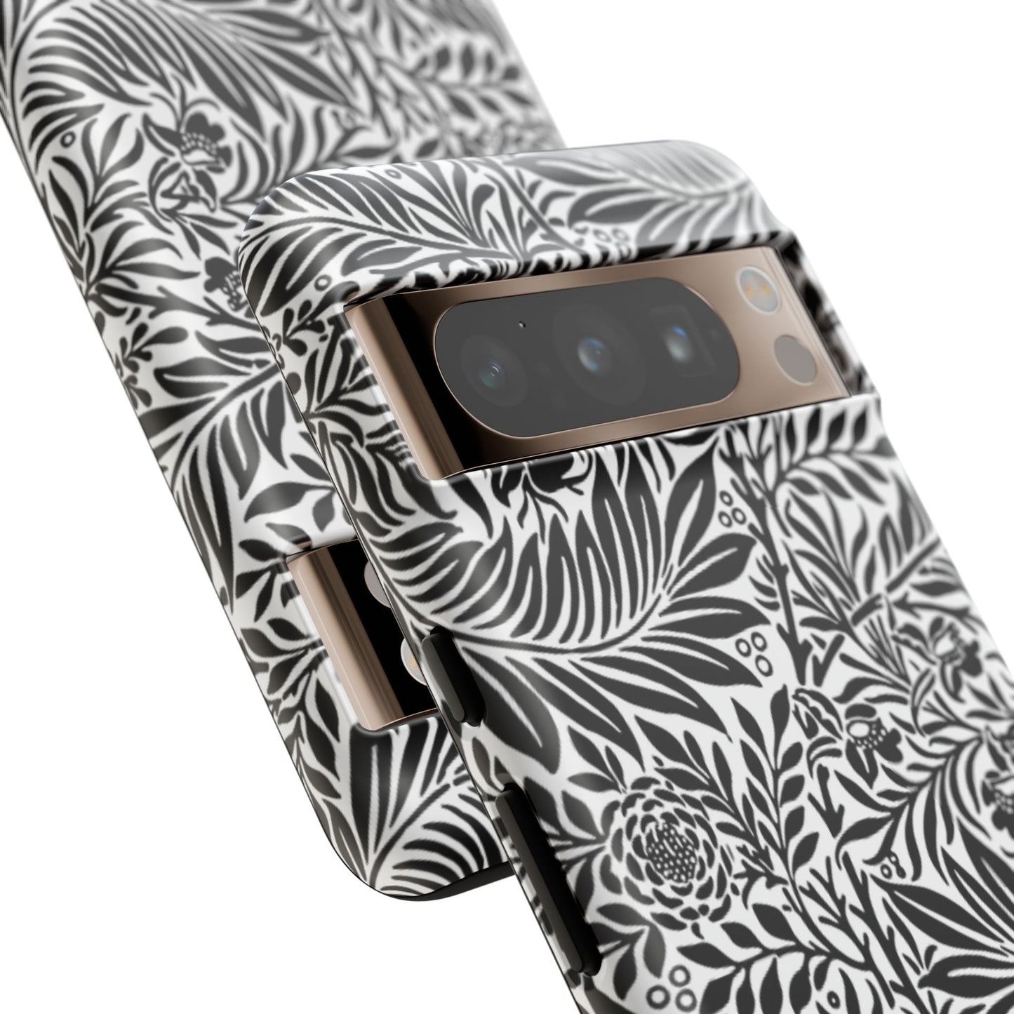 Black and White Botanical Floral Tough Phone Case