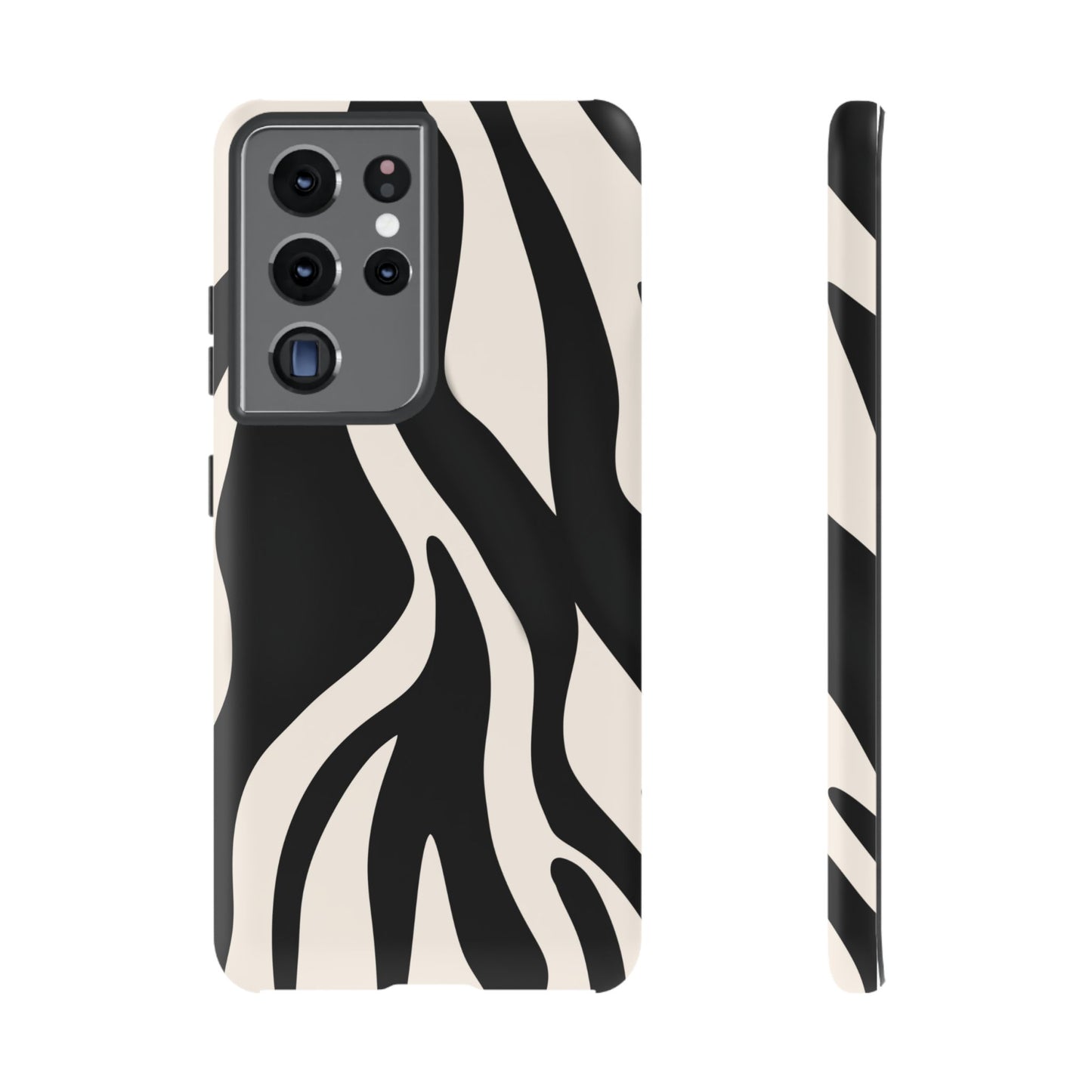 "Monochrome Waves: Zebra-Inspired Elegance Tough Case"