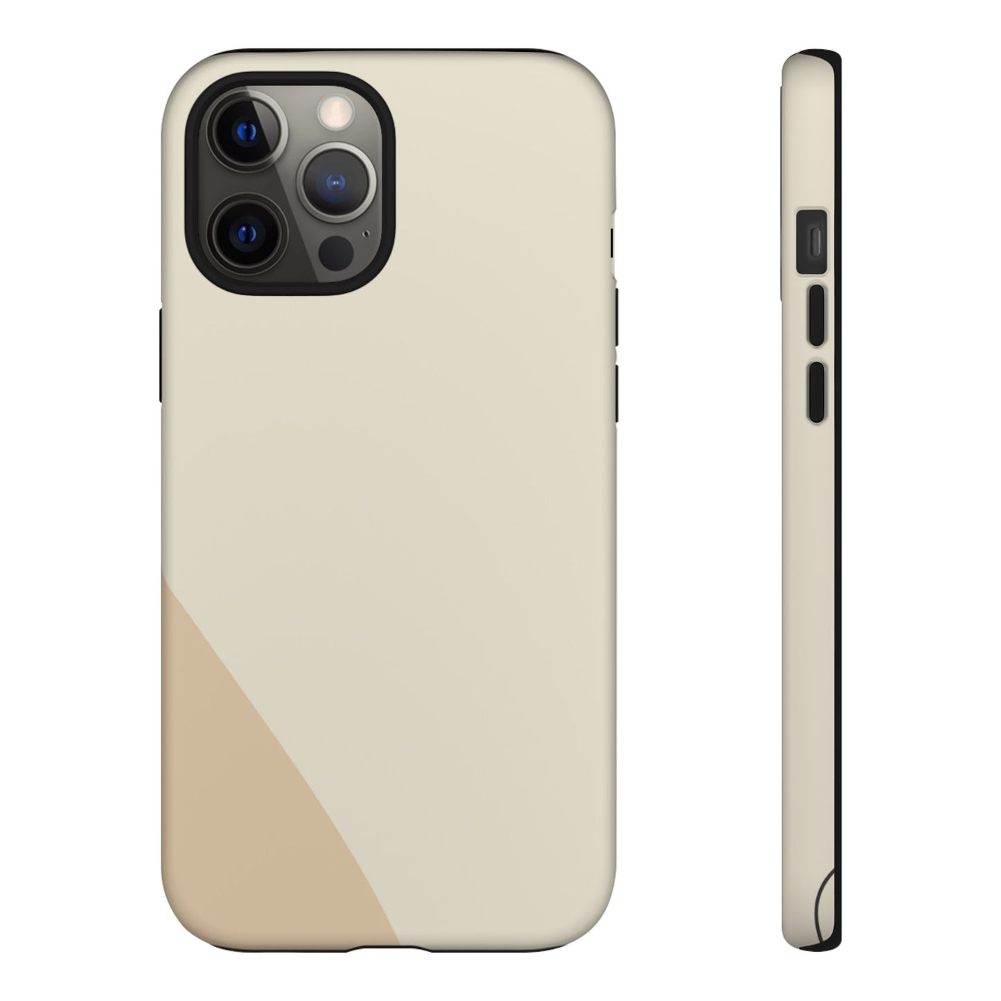 Minimalist Two-Tone Beige Tough Phone Case