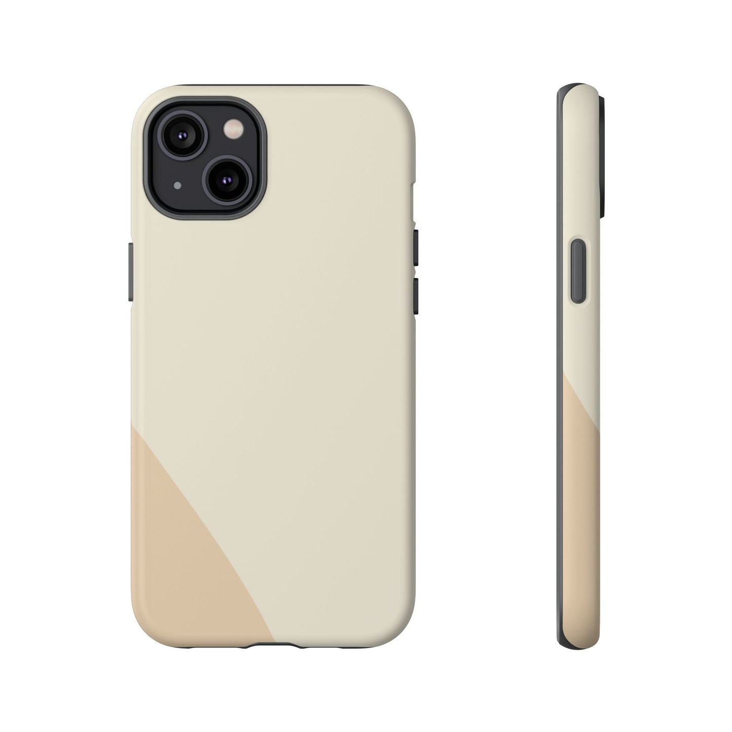 Minimalist Two-Tone Beige Tough Phone Case