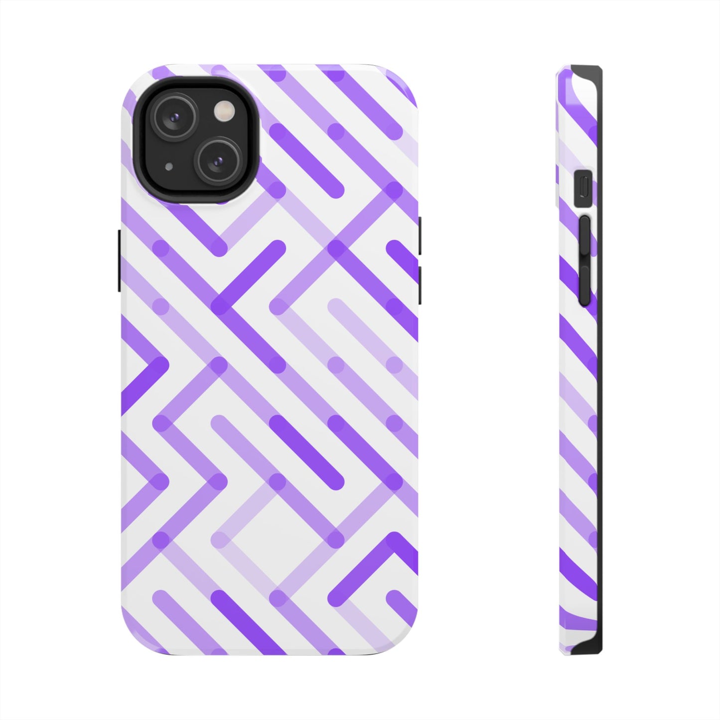 Purple Geometric Maze Tough Phone Case