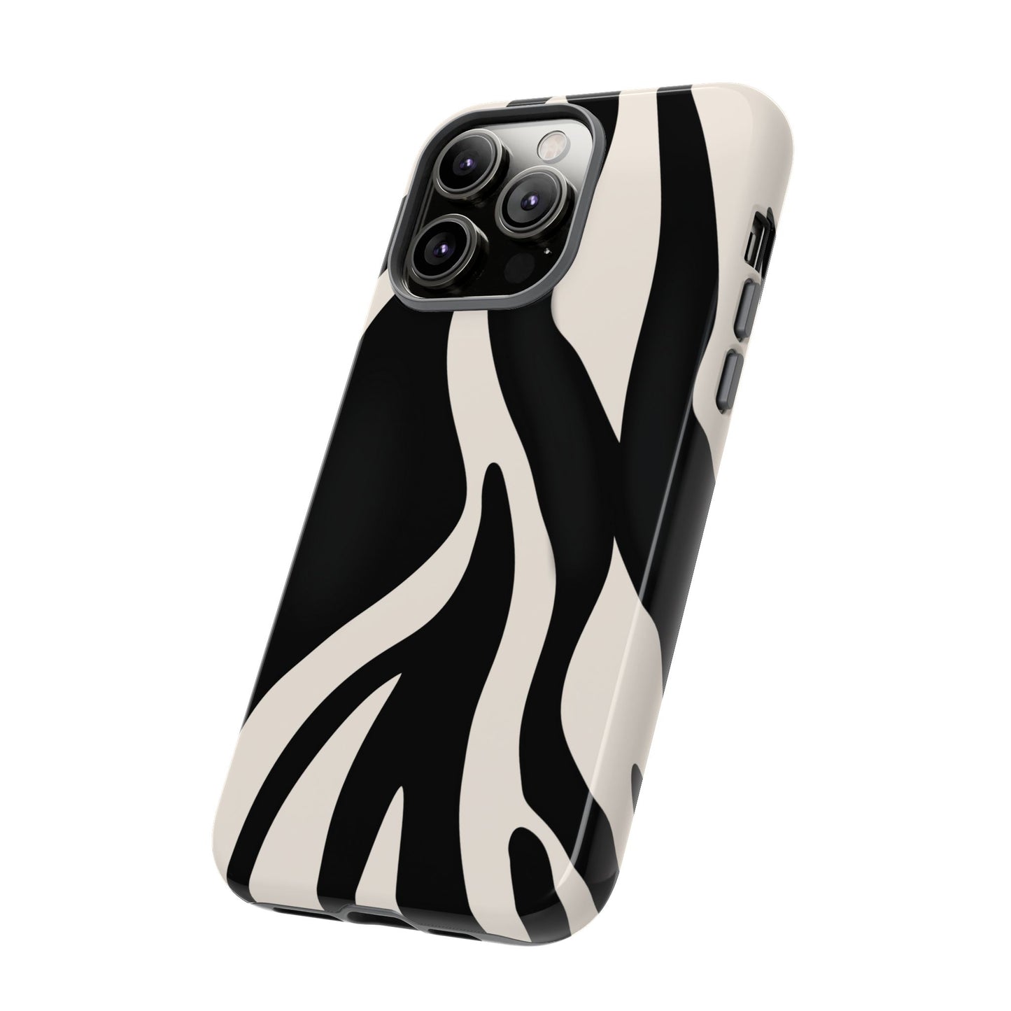 "Monochrome Waves: Zebra-Inspired Elegance Tough Case"