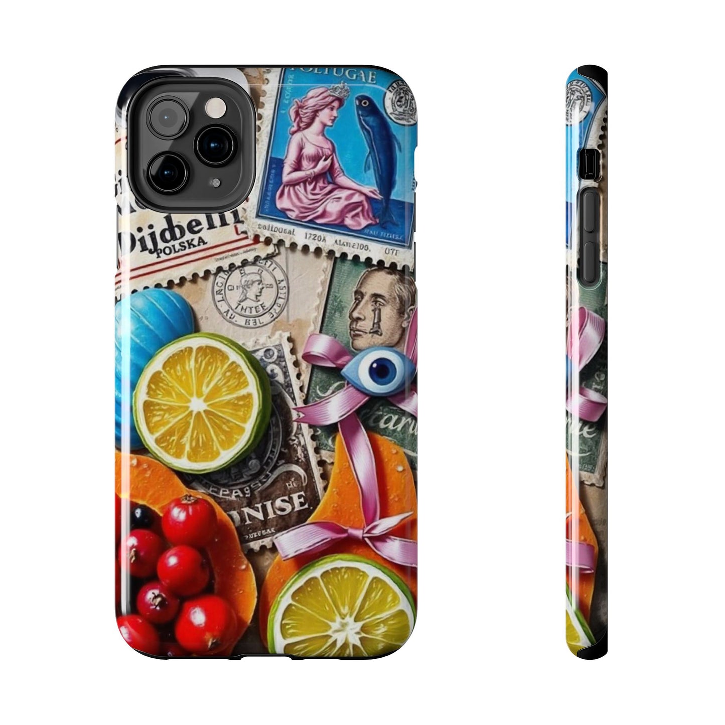 "Vibrant Collage: Travel, Culture, and Citrus Tough Phone Case"