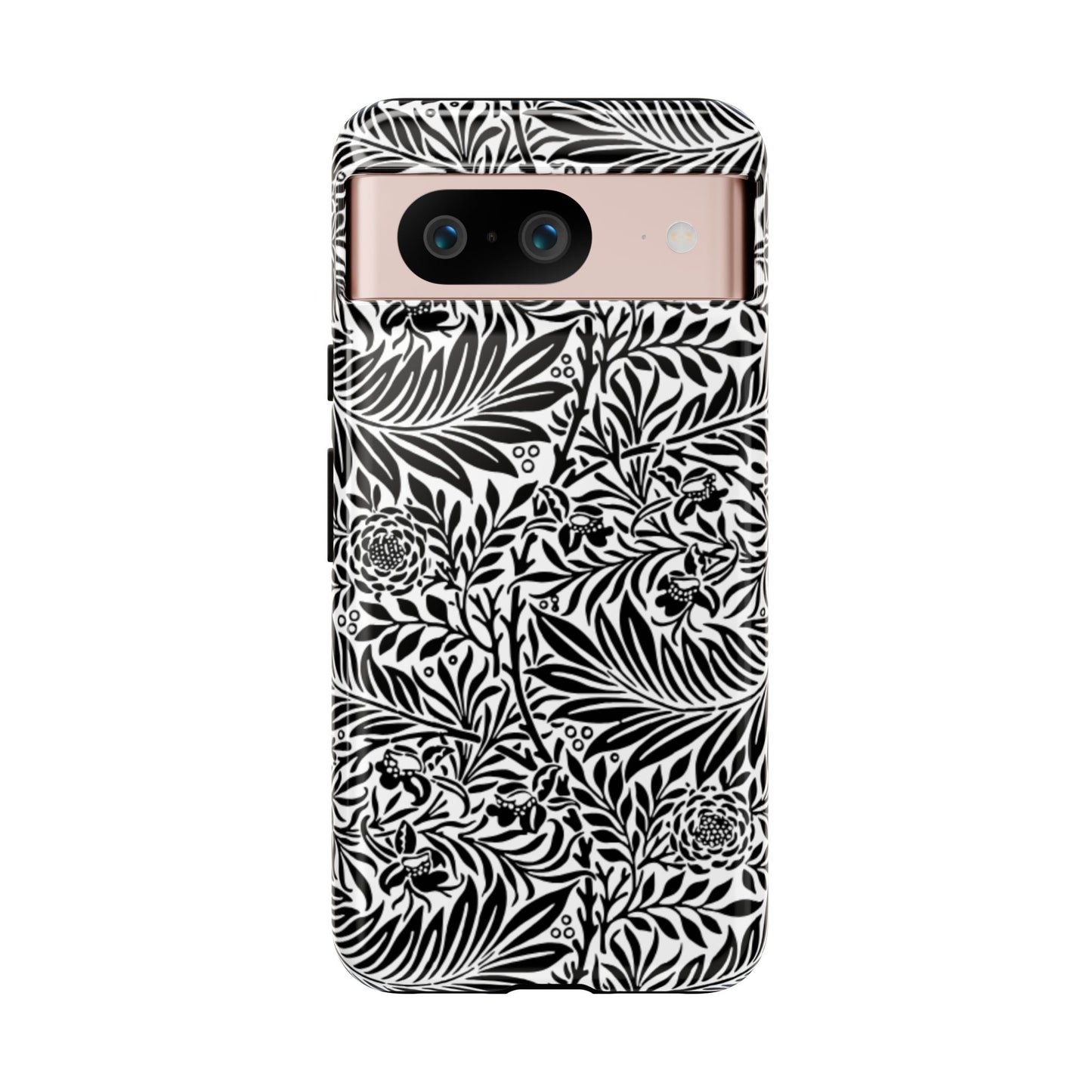 Black and White Botanical Floral Tough Phone Case