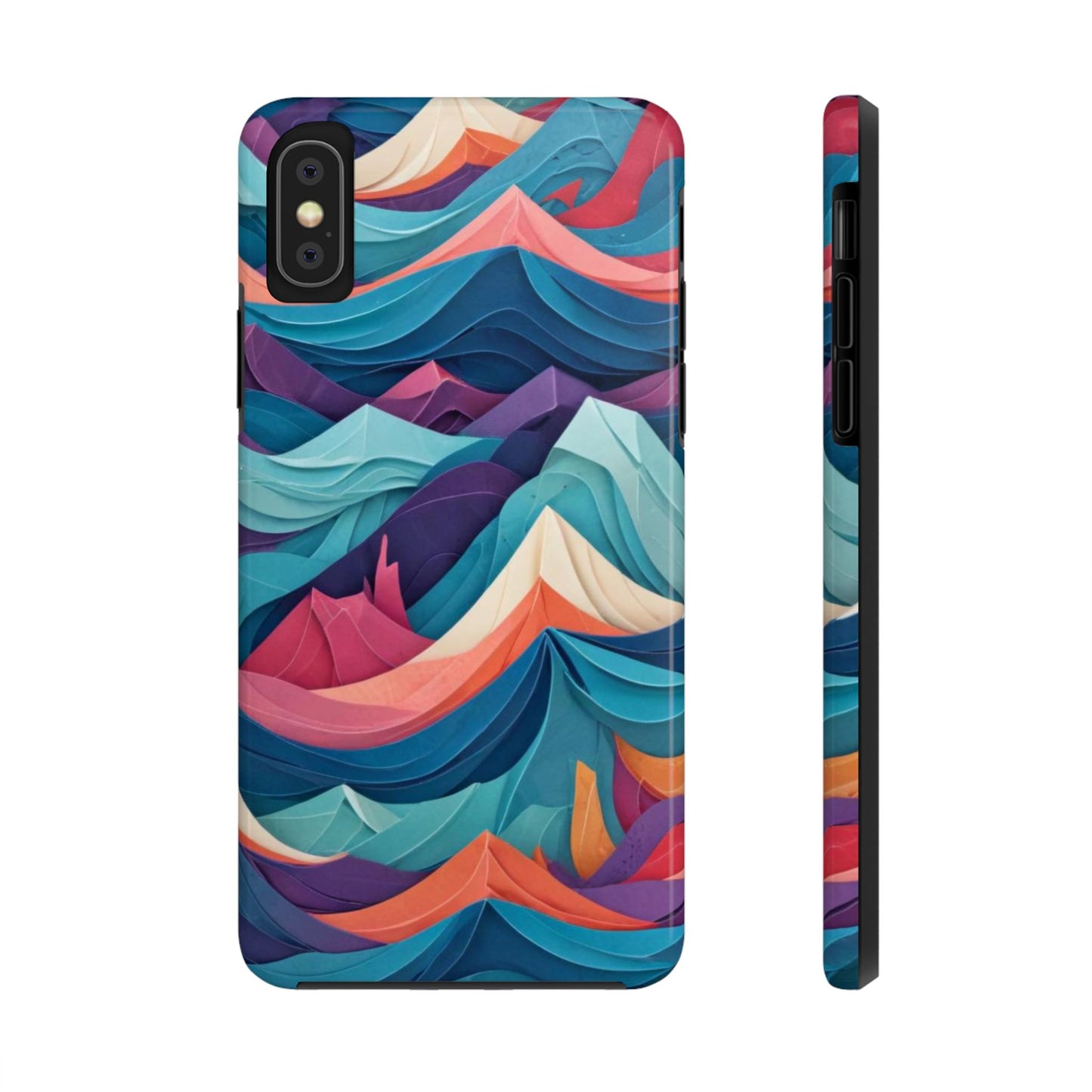 Aqua Turquoise Fabric Pattern –Tough Phone Case