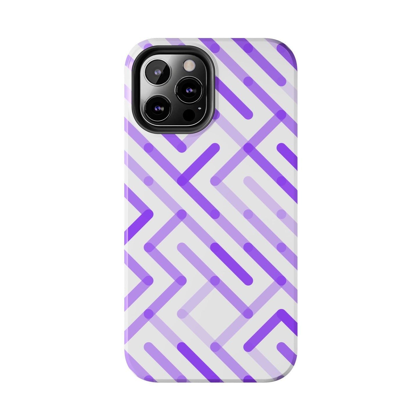 Purple Geometric Maze Tough Phone Case