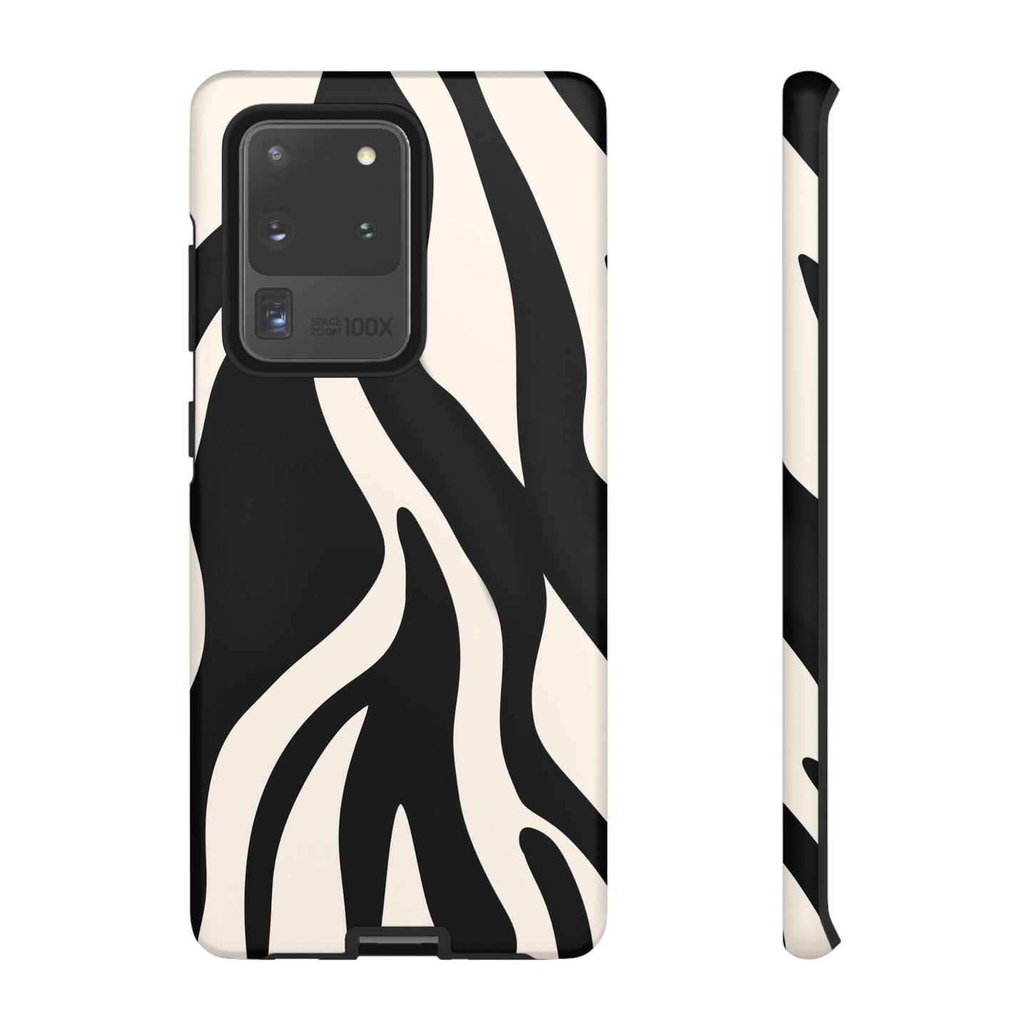 "Monochrome Waves: Zebra-Inspired Elegance Tough Case"