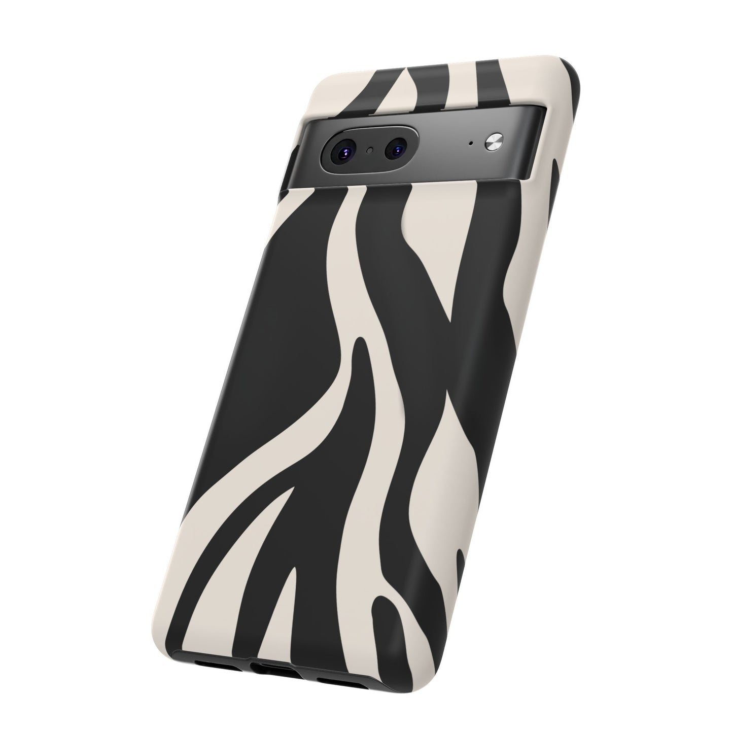 "Monochrome Waves: Zebra-Inspired Elegance Tough Case"